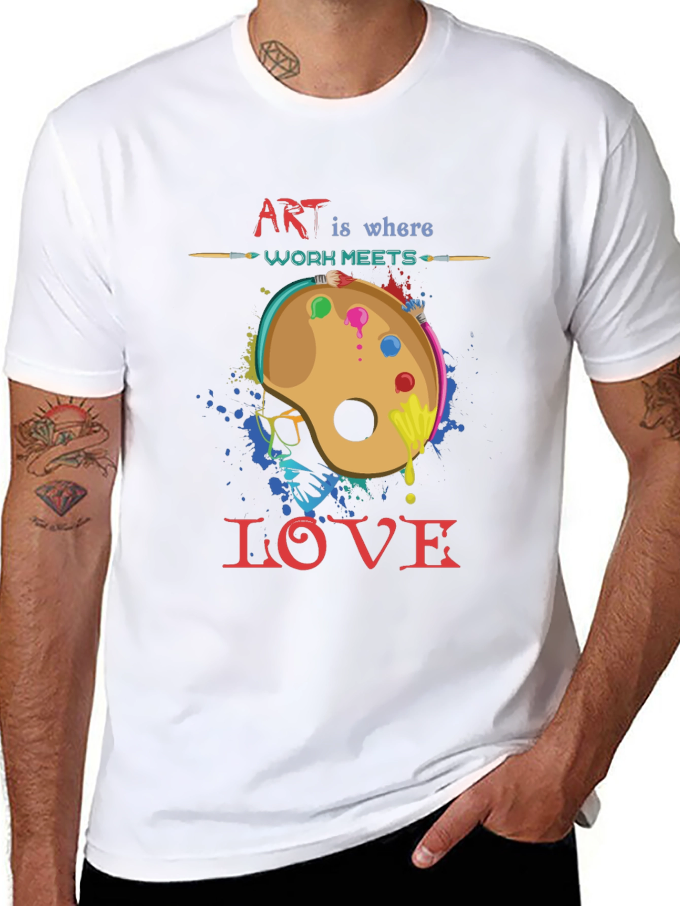 Art is Where Work Meets Love Black T-Shirt