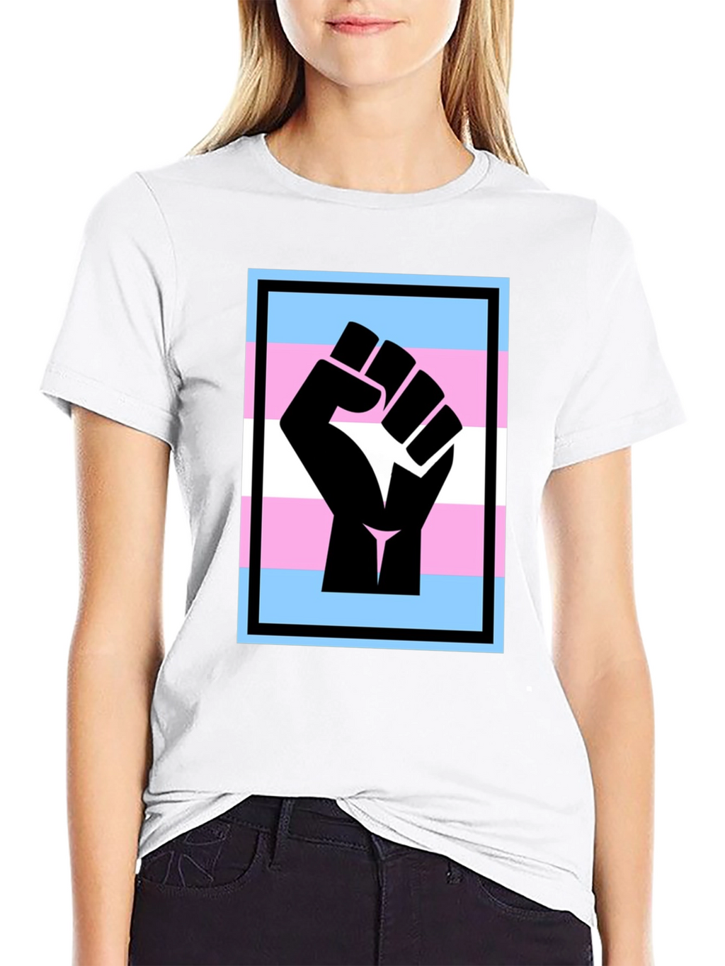 Transgender Pride Fist T-Shirt - Black
