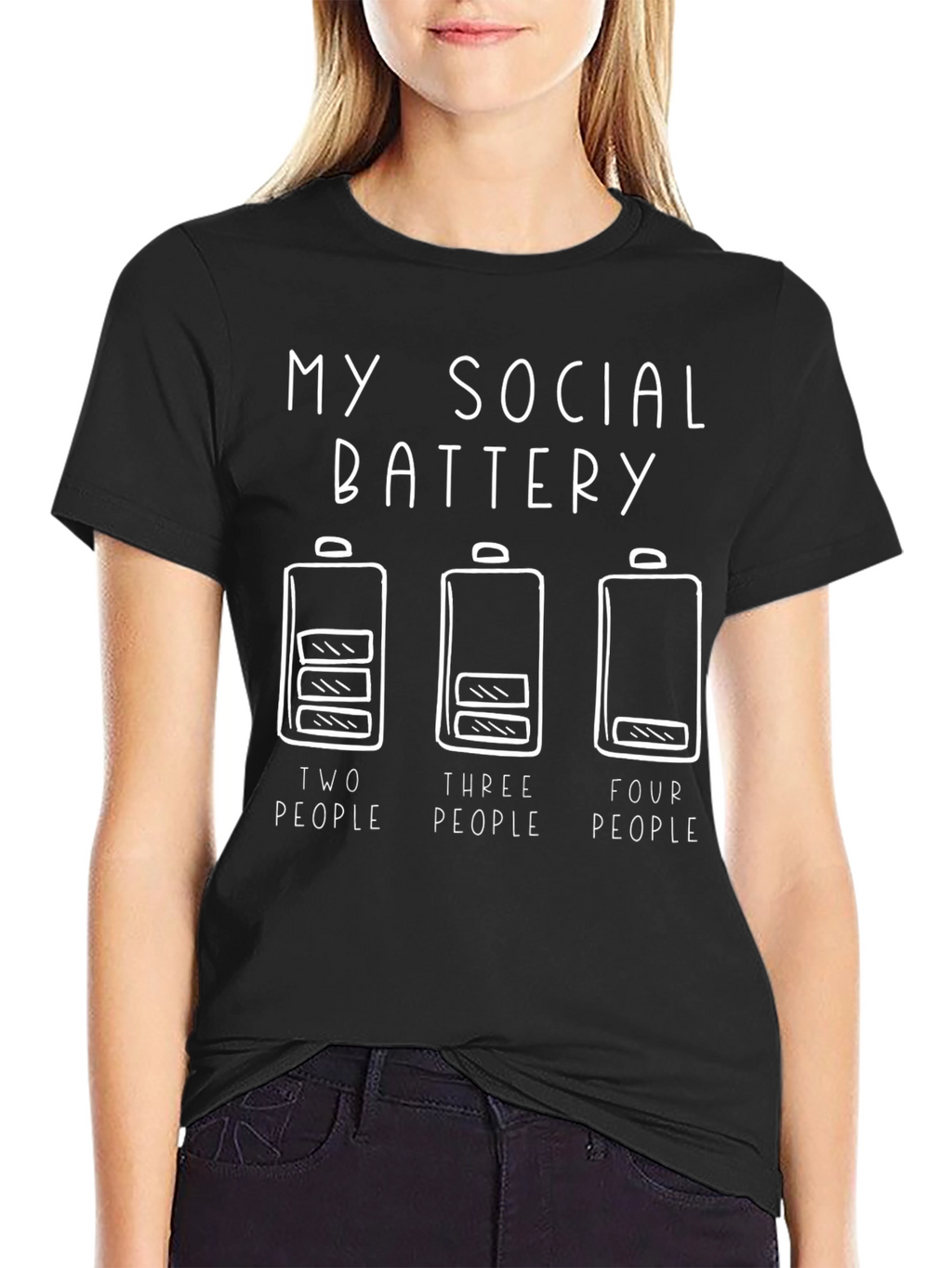 Social Battery Graphic T-Shirt - Introvert Humor