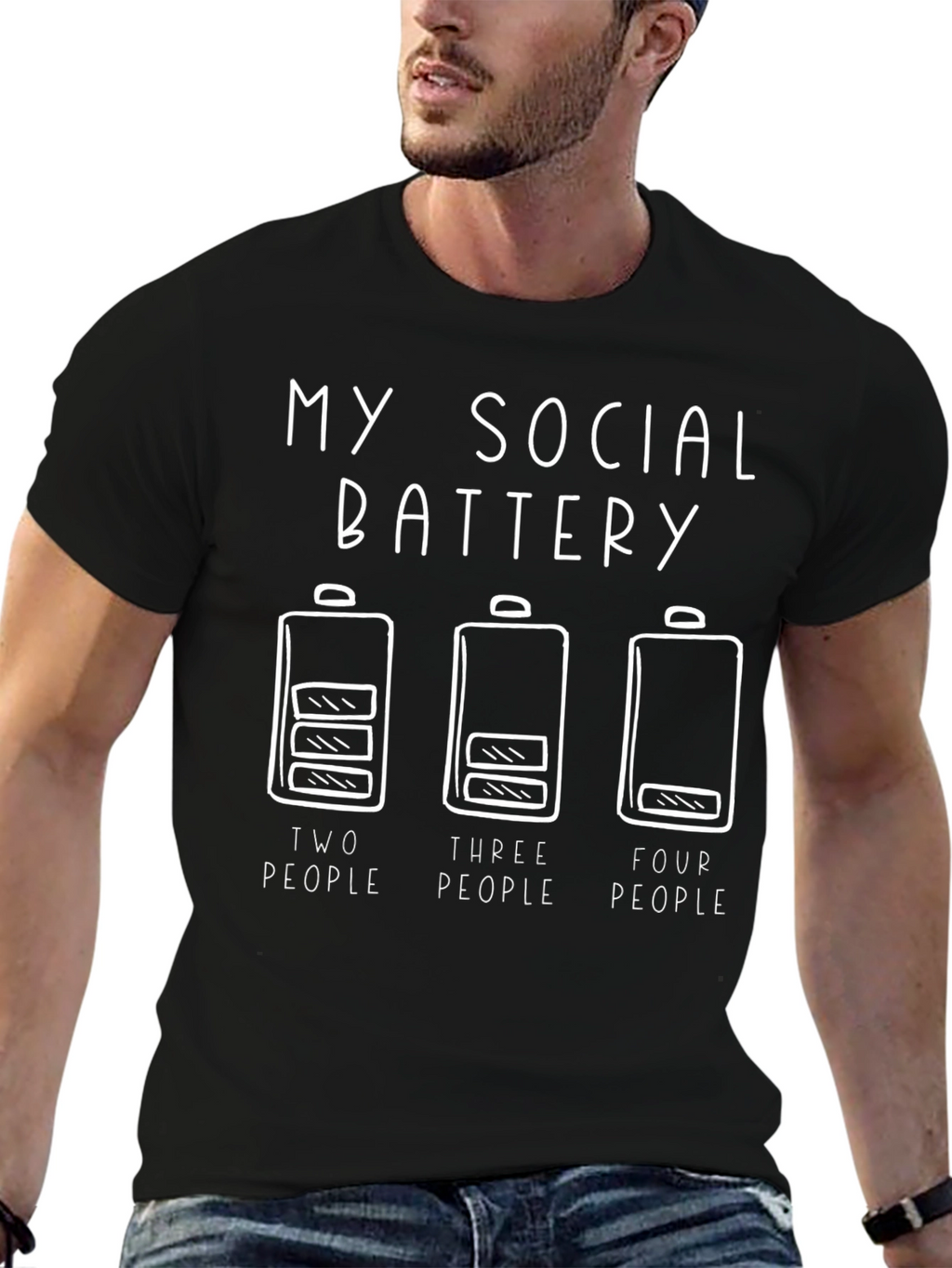Social Battery Graphic T-Shirt - Introvert Humor