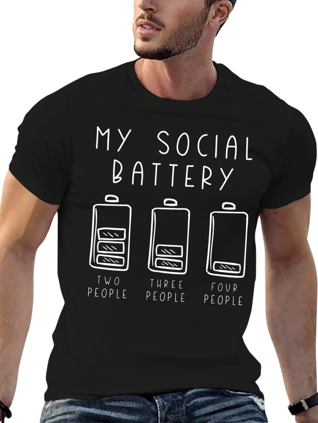 Social Battery Graphic T-Shirt - Introvert Humor