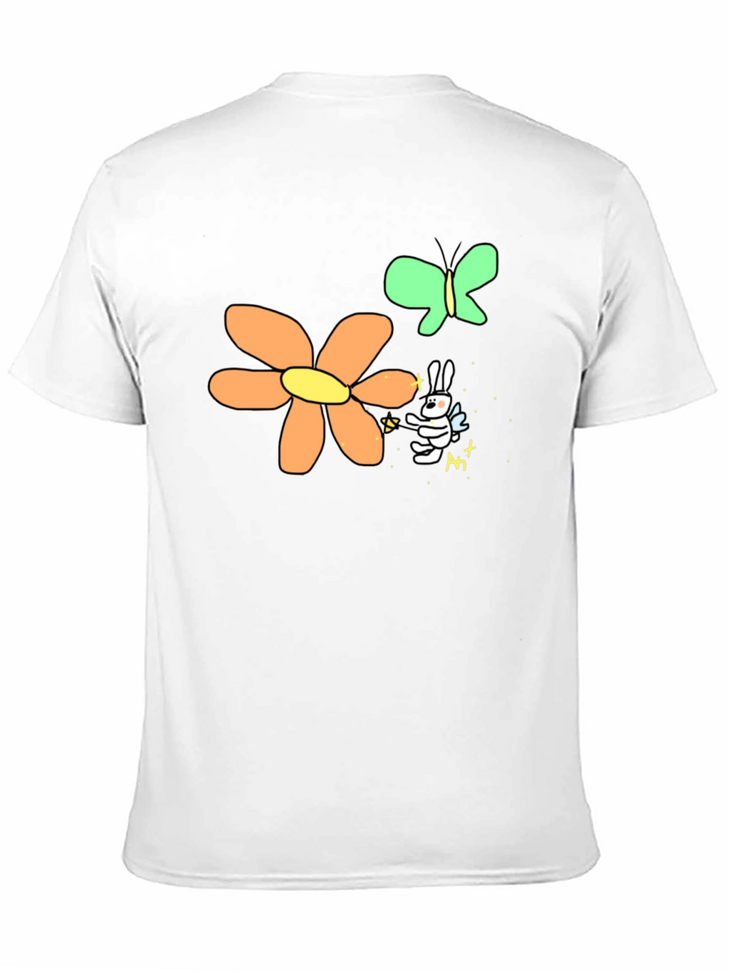 Mens Black Graphic Tee - Bunny Fairy