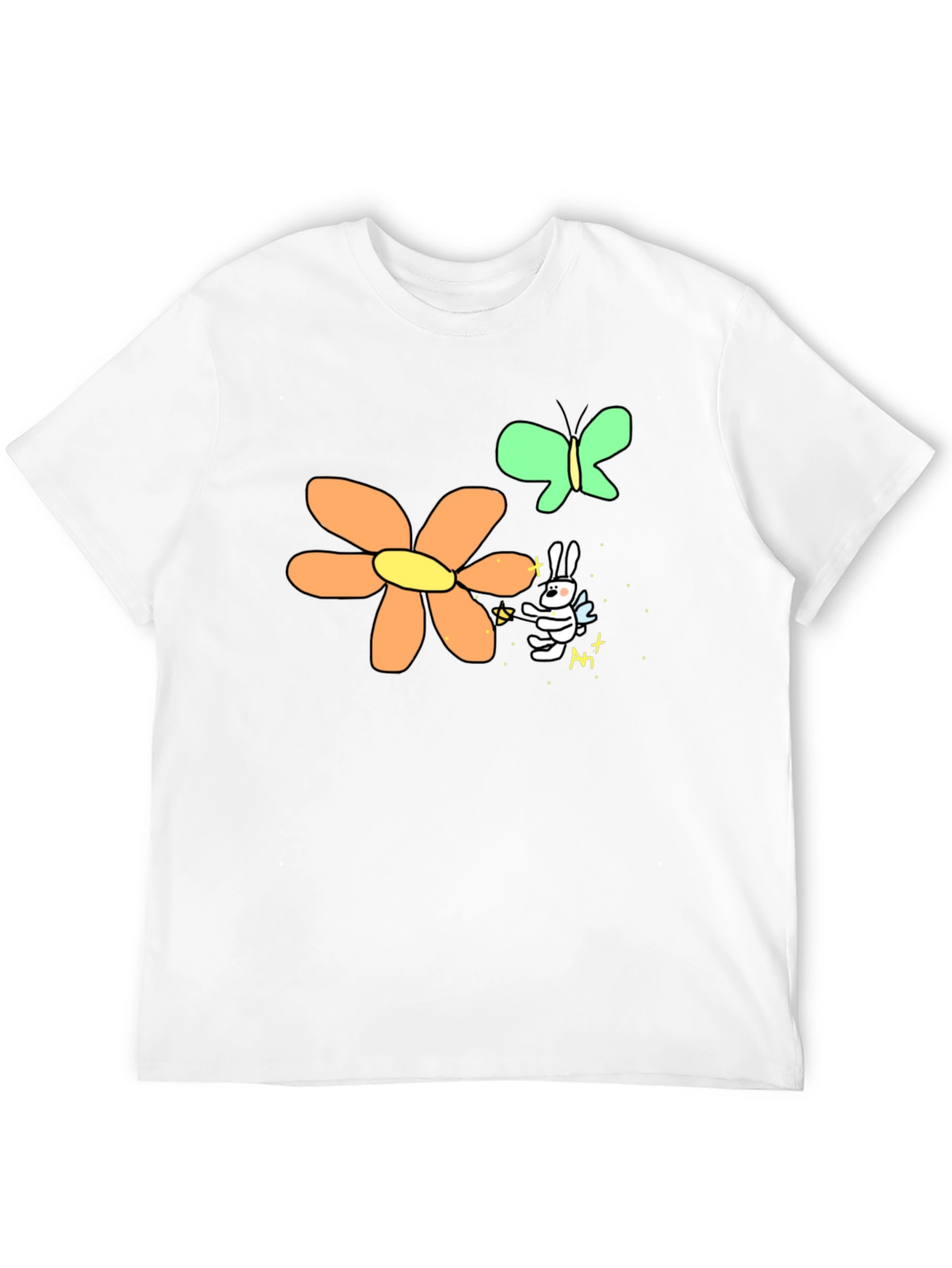Mens Black Graphic Tee - Bunny Fairy