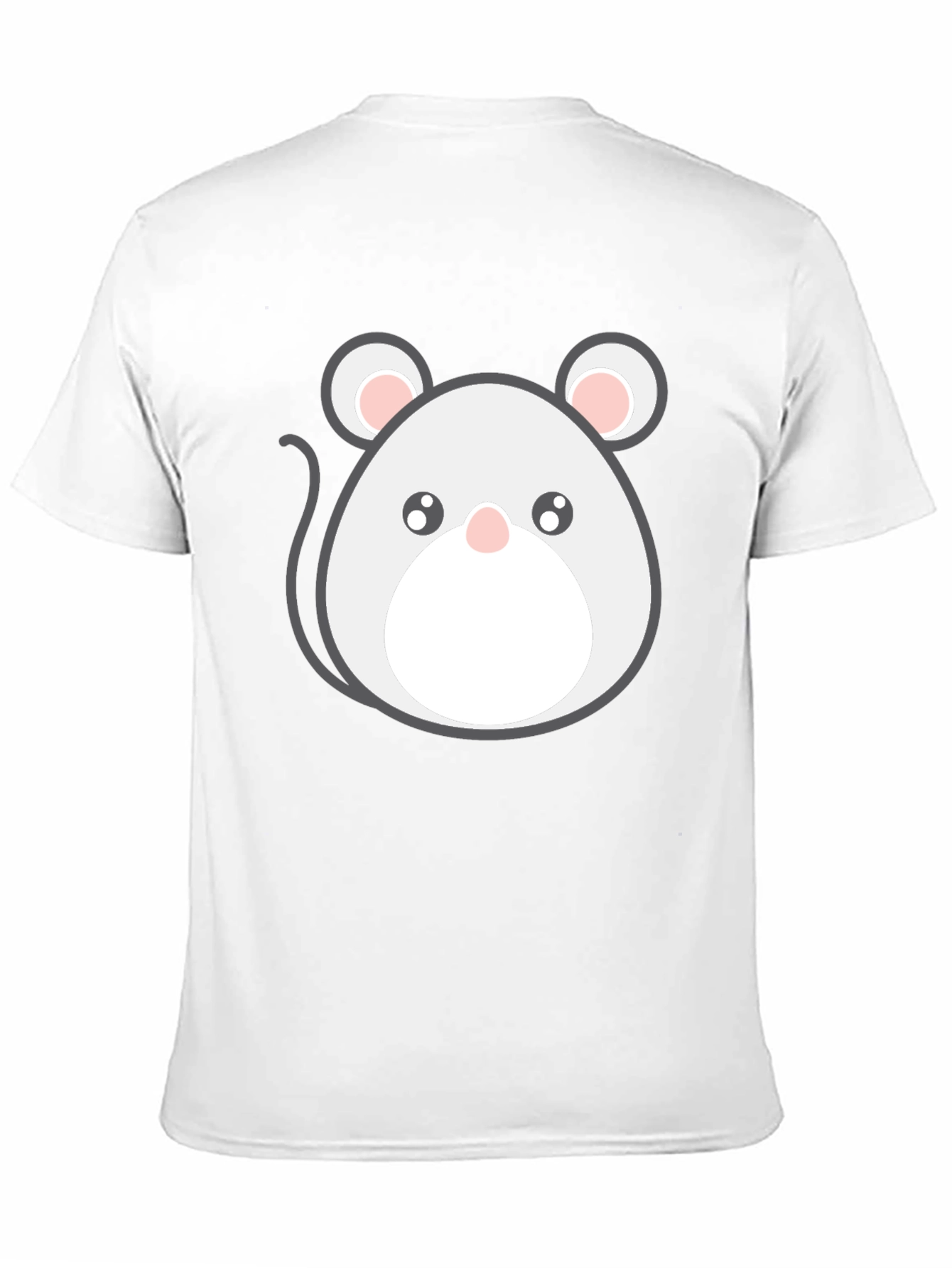 Cute Cartoon Mouse Graphic Tee - Black