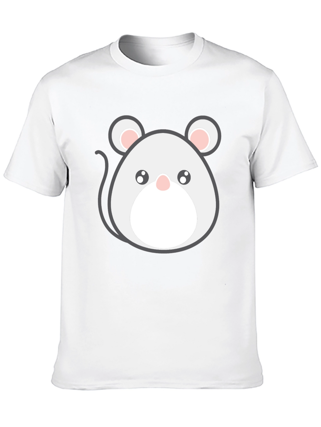 Cute Cartoon Mouse Graphic Tee - Black