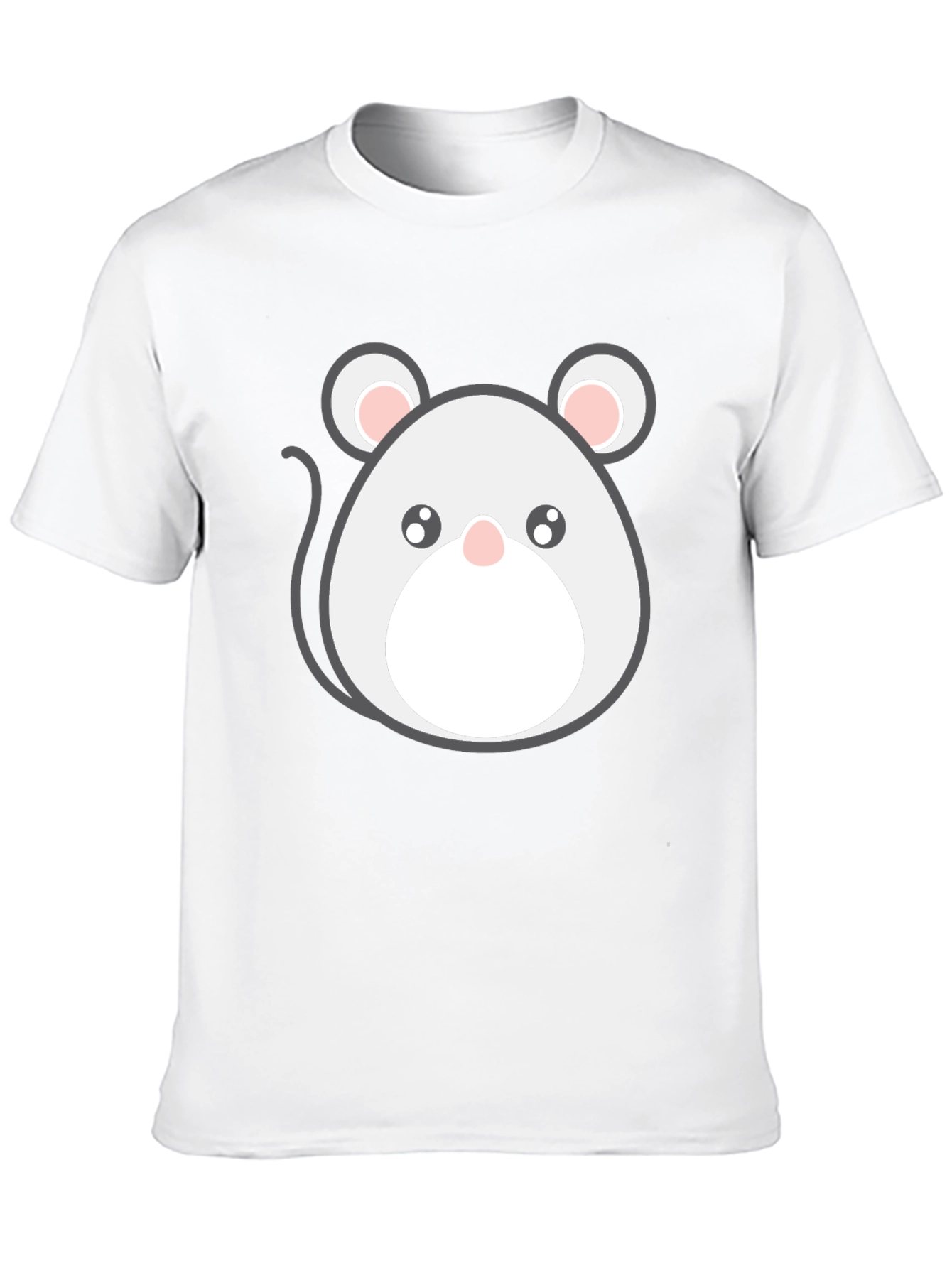 Cute Cartoon Mouse Graphic Tee - Black