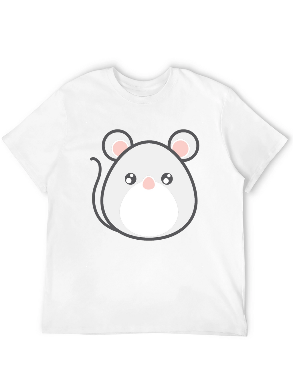 Cute Cartoon Mouse Graphic Tee - Black
