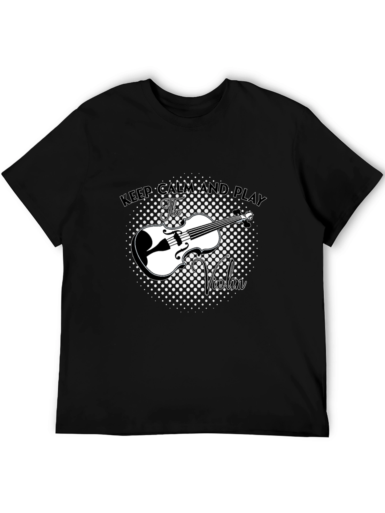 Keep Calm and Play Violin Black T-Shirt