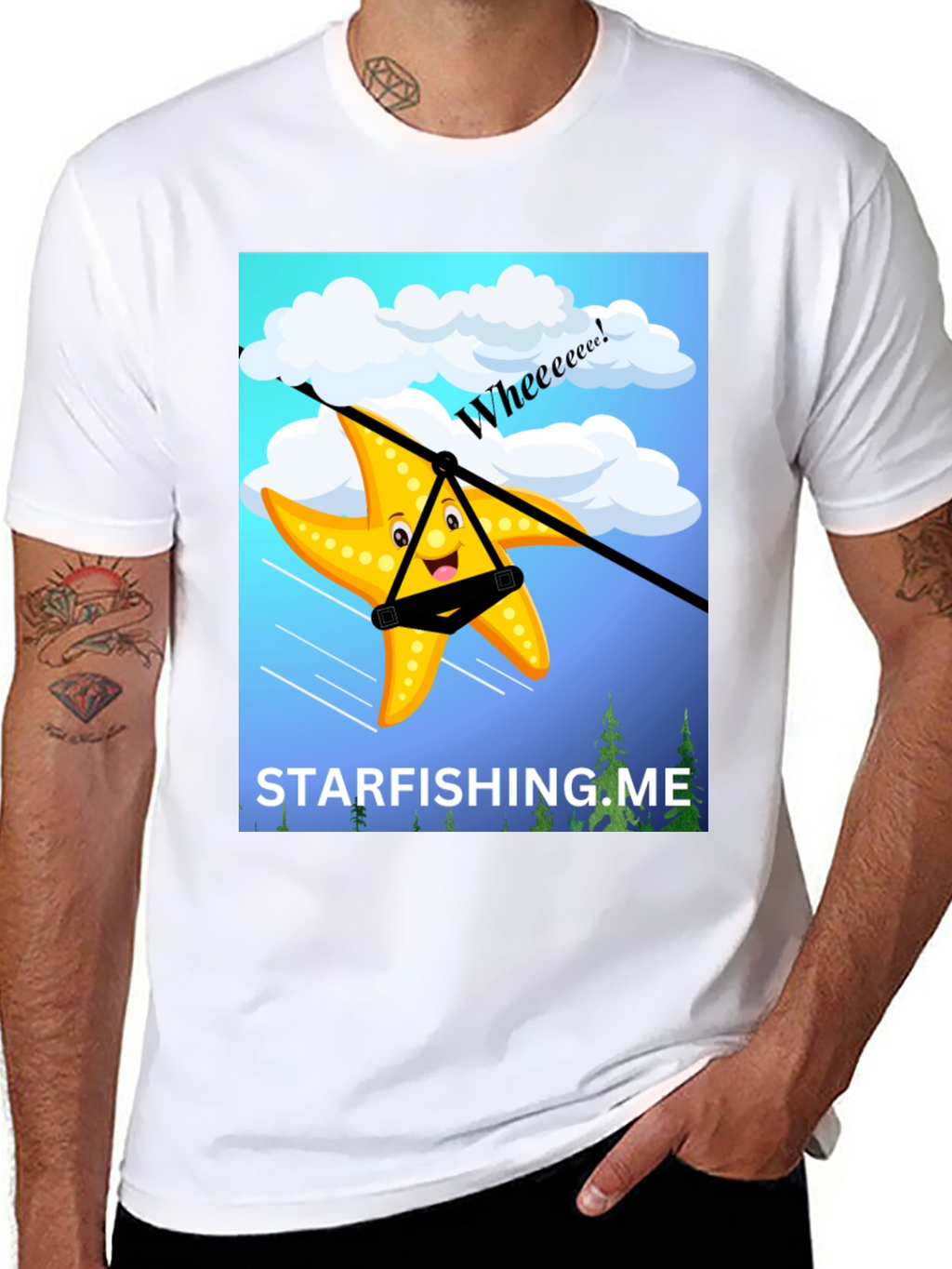 Starfishing.me Ziplining Starfish Graphic Tee