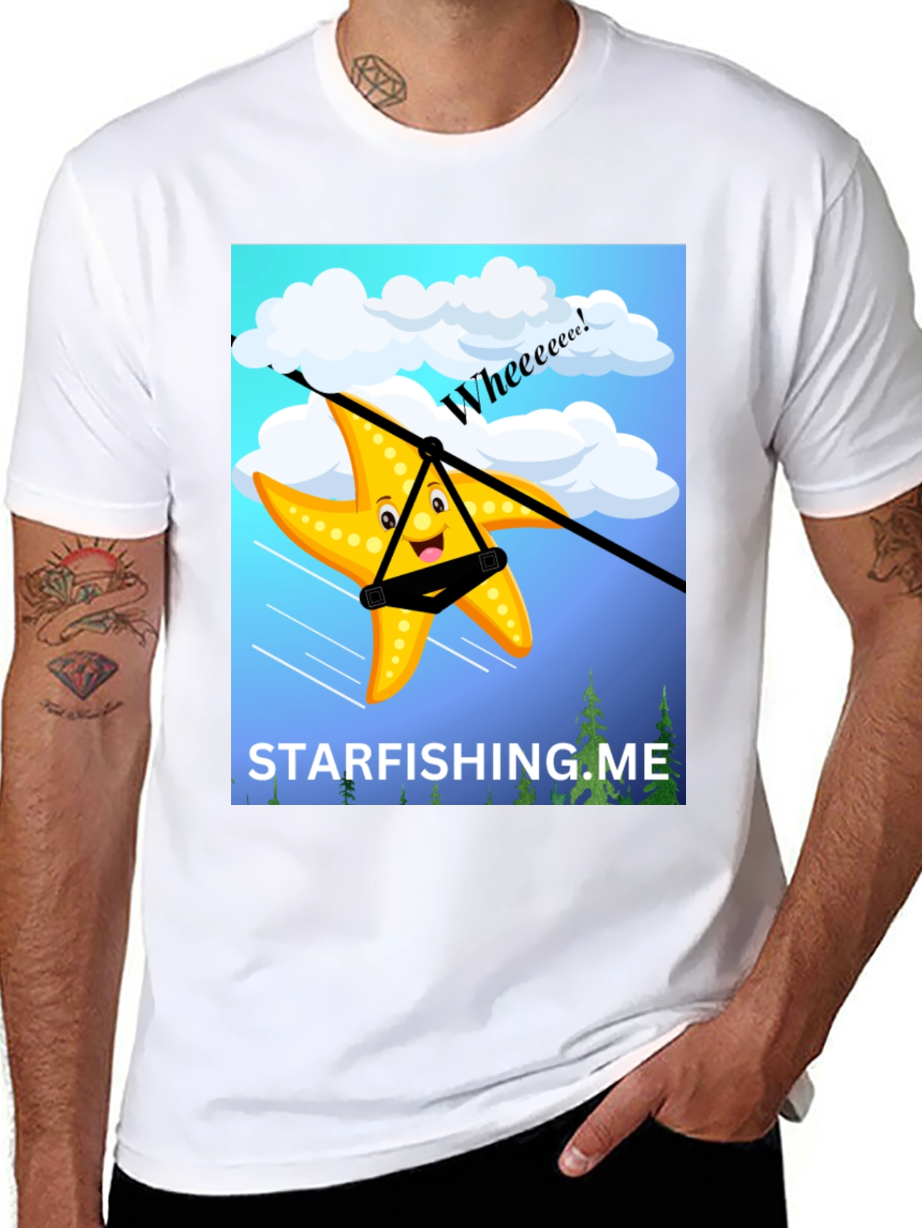 Starfishing.me Ziplining Starfish Graphic Tee
