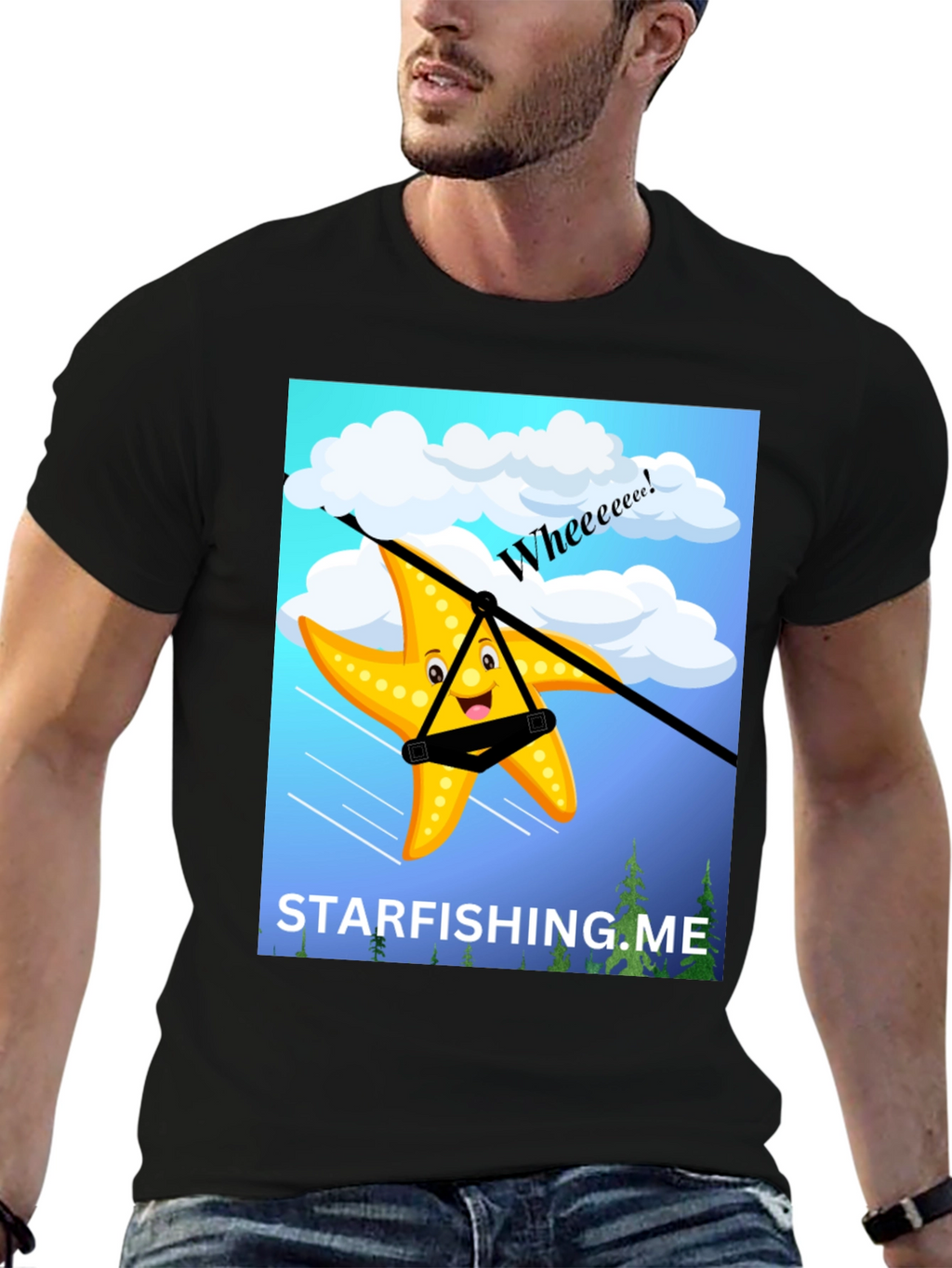 Starfishing.me Ziplining Starfish Graphic Tee