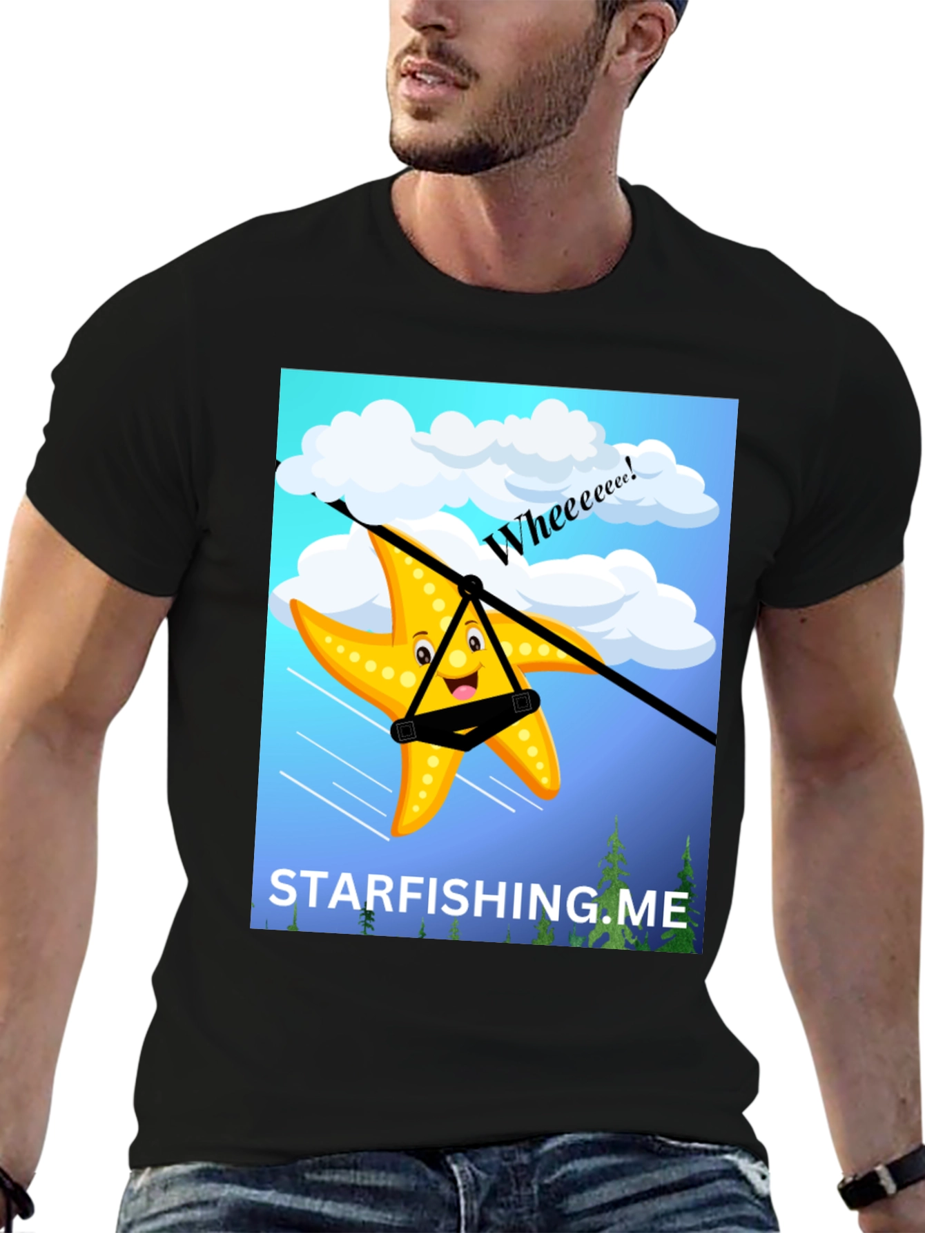 Starfishing.me Ziplining Starfish Graphic Tee