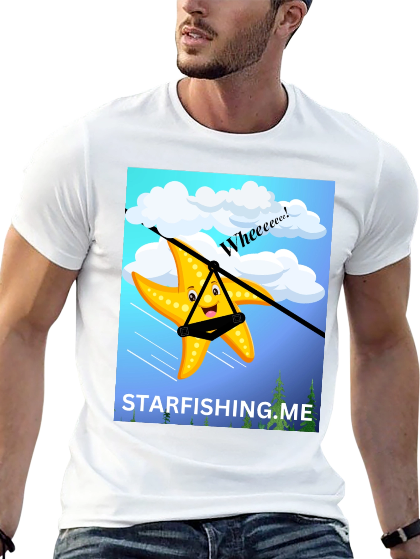 Starfishing.me Ziplining Starfish Graphic Tee