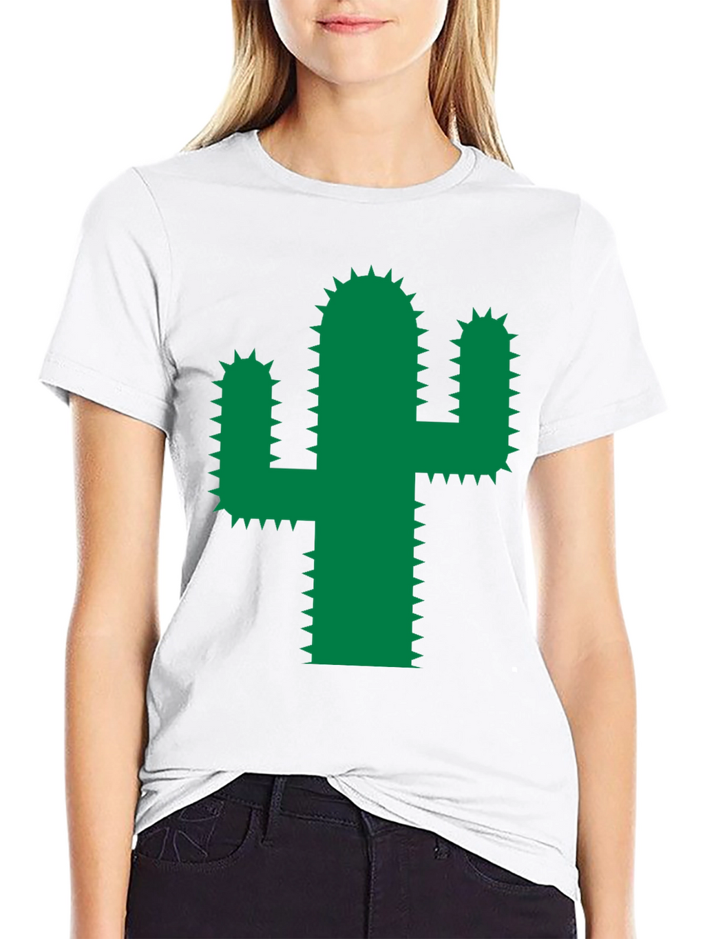 Cactus Graphic Tee - Trendy Green Desert Plant Shirt
