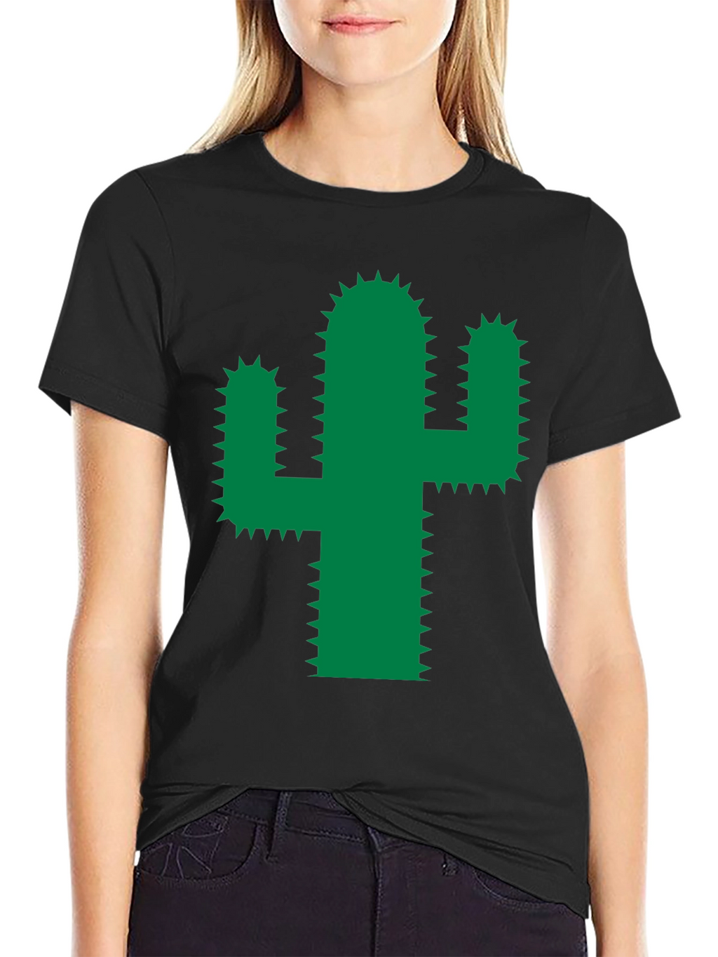 Cactus Graphic Tee - Trendy Green Desert Plant Shirt