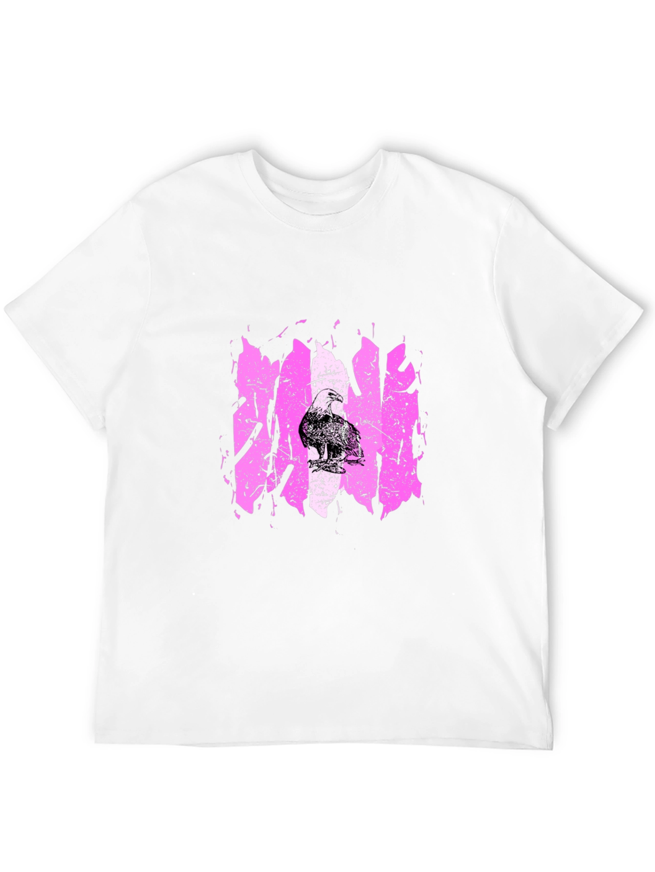 Distressed Pink Graphic Tee - Mens Black T-Shirt