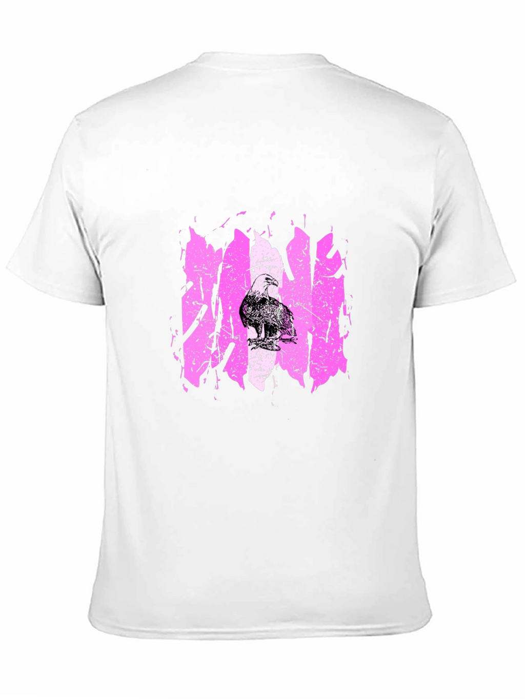 Distressed Pink Graphic Tee - Mens Black T-Shirt