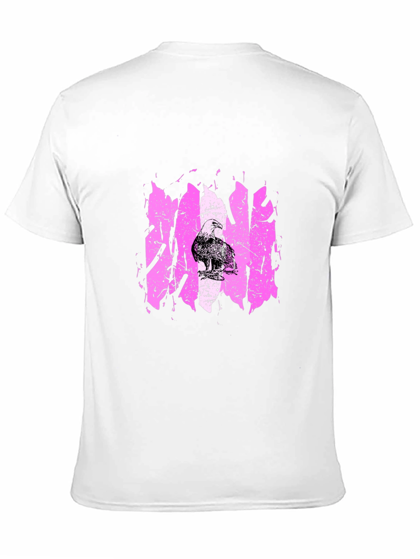 Distressed Pink Graphic Tee - Mens Black T-Shirt