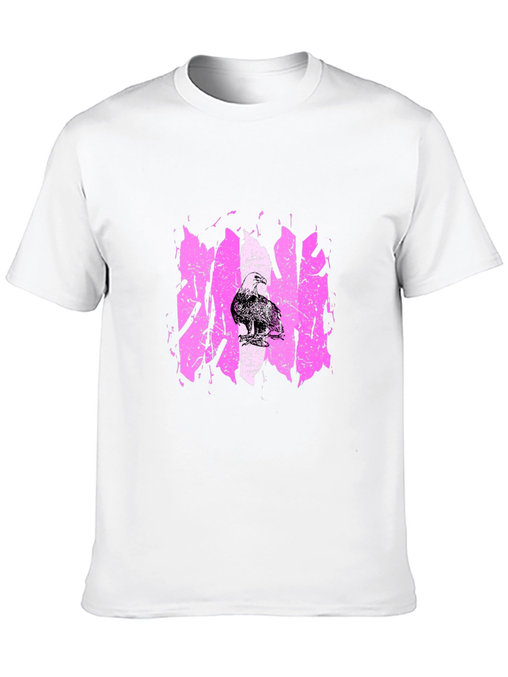 Distressed Pink Graphic Tee - Mens Black T-Shirt