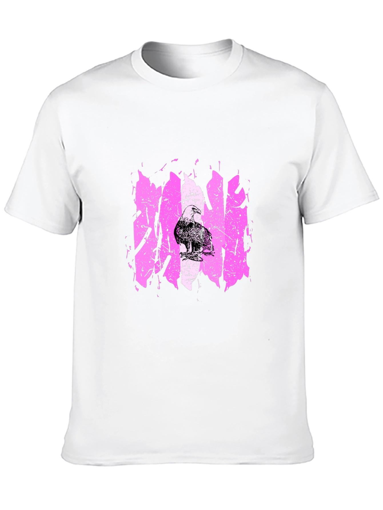 Distressed Pink Graphic Tee - Mens Black T-Shirt
