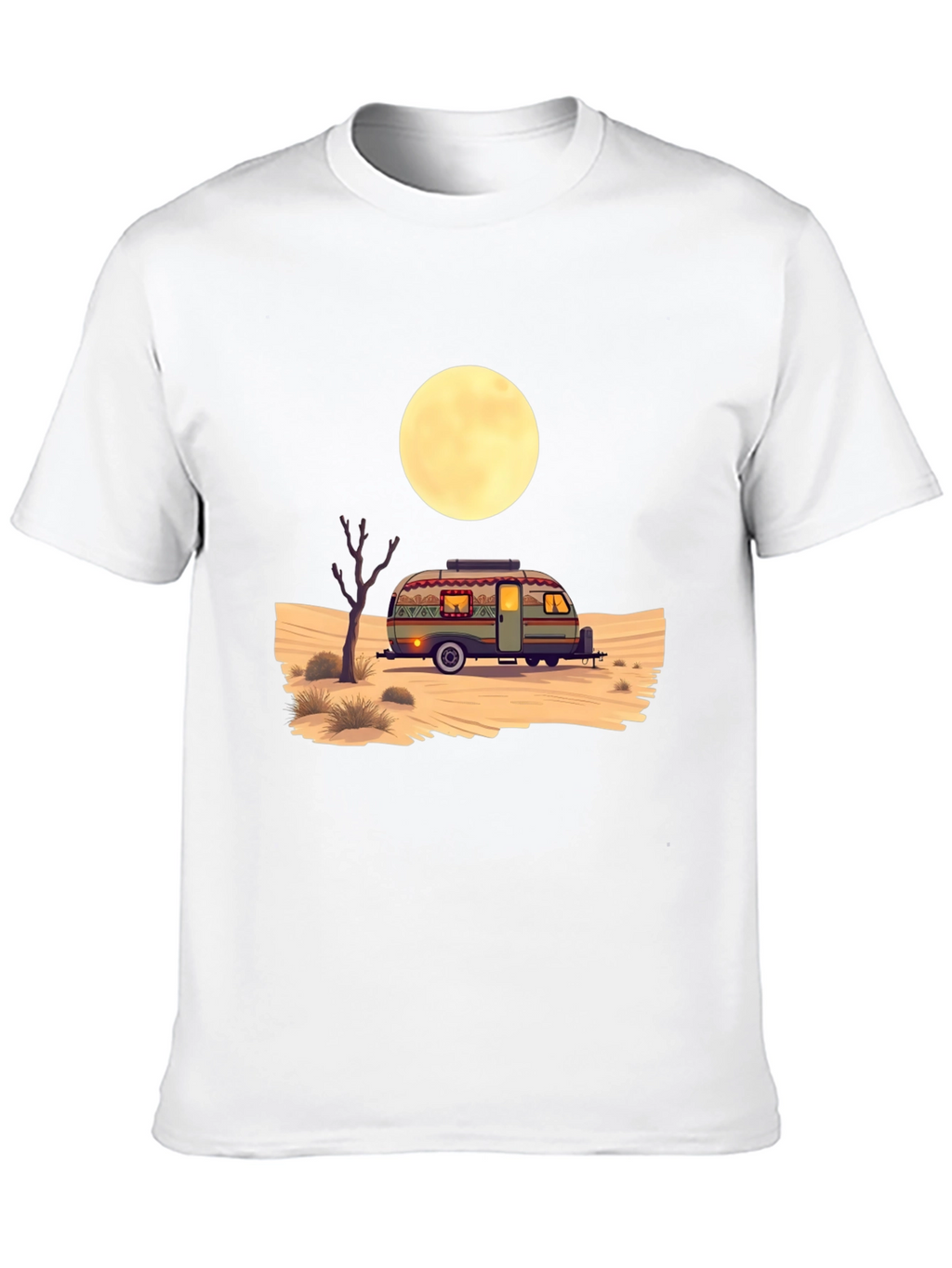 Desert Camper Graphic Tee - Black Cotton T-Shirt