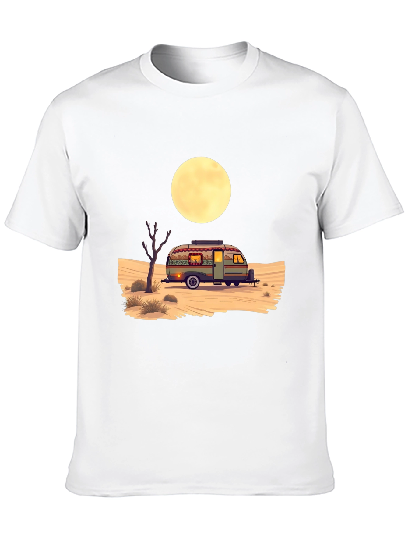Desert Camper Graphic Tee - Black Cotton T-Shirt