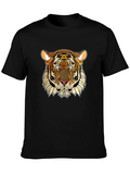 Geometric Tiger Graphic Tee - Black