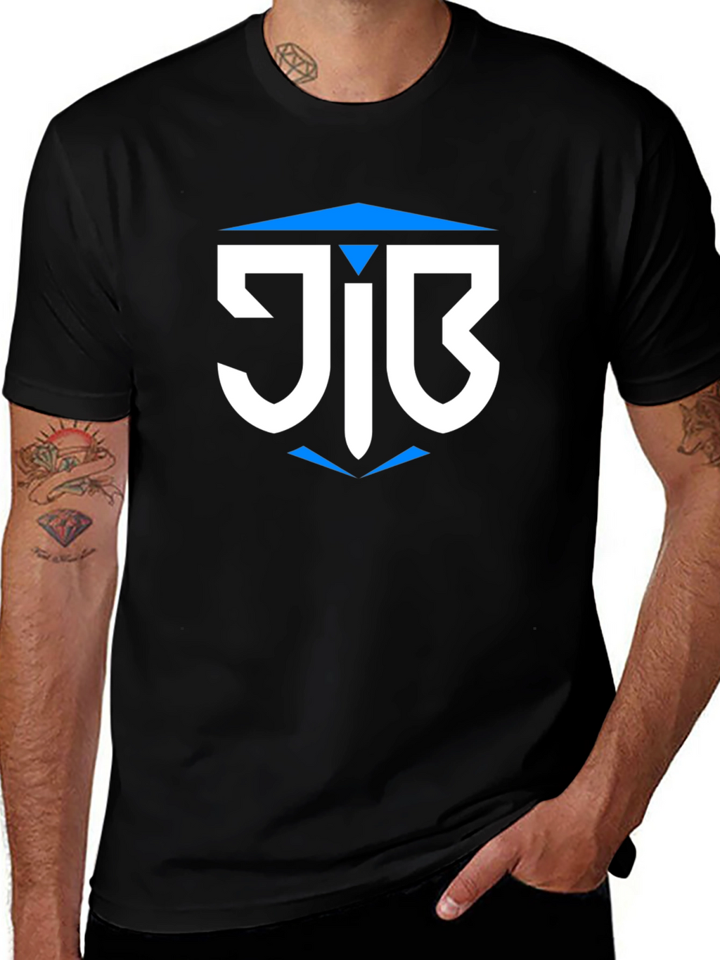 Geometric Logo Tee - Mens Black Graphic T-Shirt