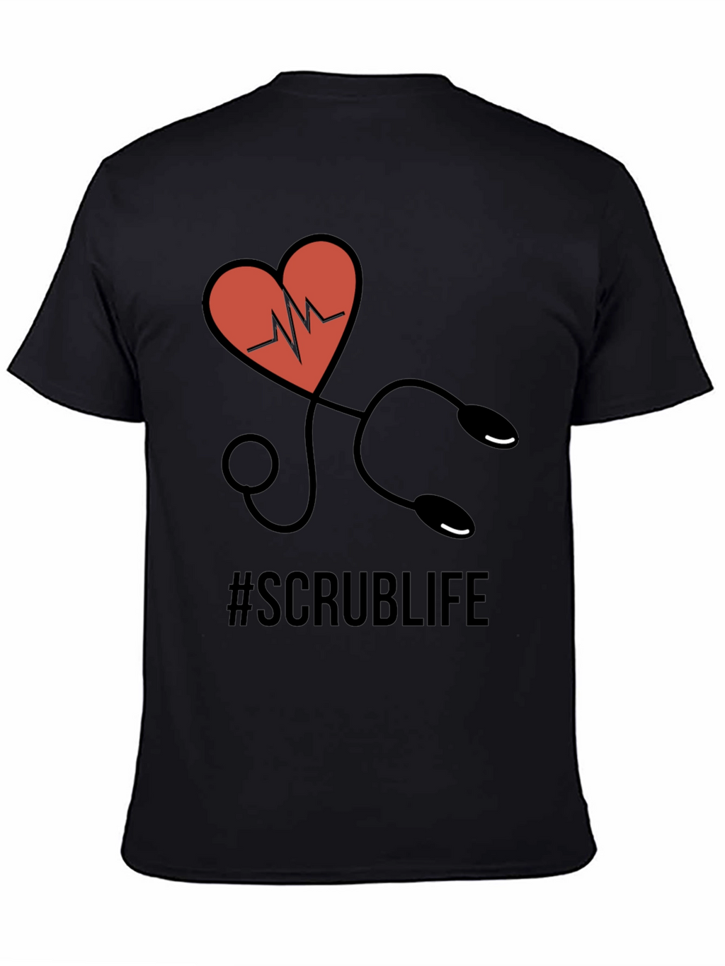 Scrub Life T-Shirt - Heart Stethoscope Design