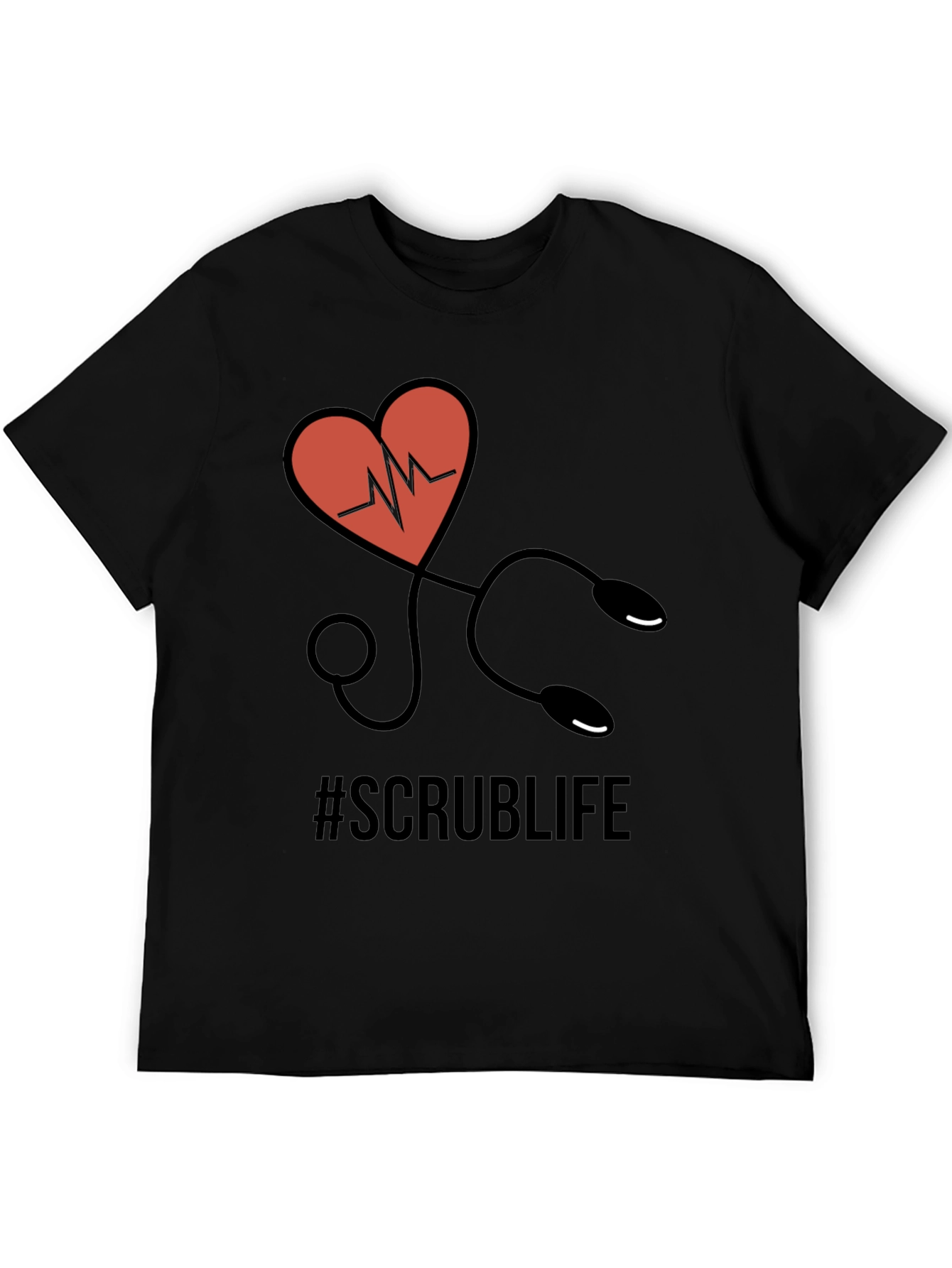 Scrub Life T-Shirt - Heart Stethoscope Design