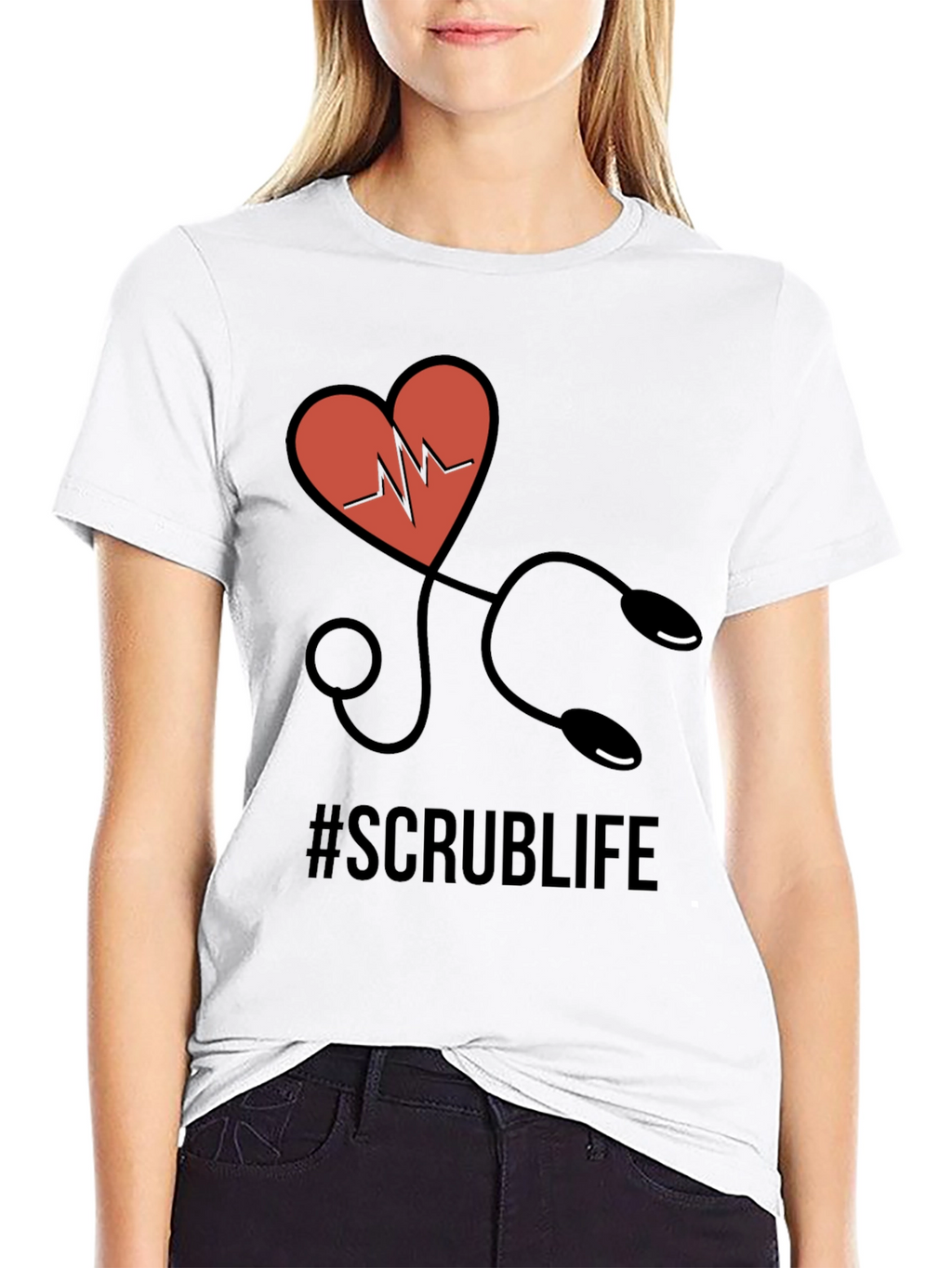Scrub Life T-Shirt - Heart Stethoscope Design