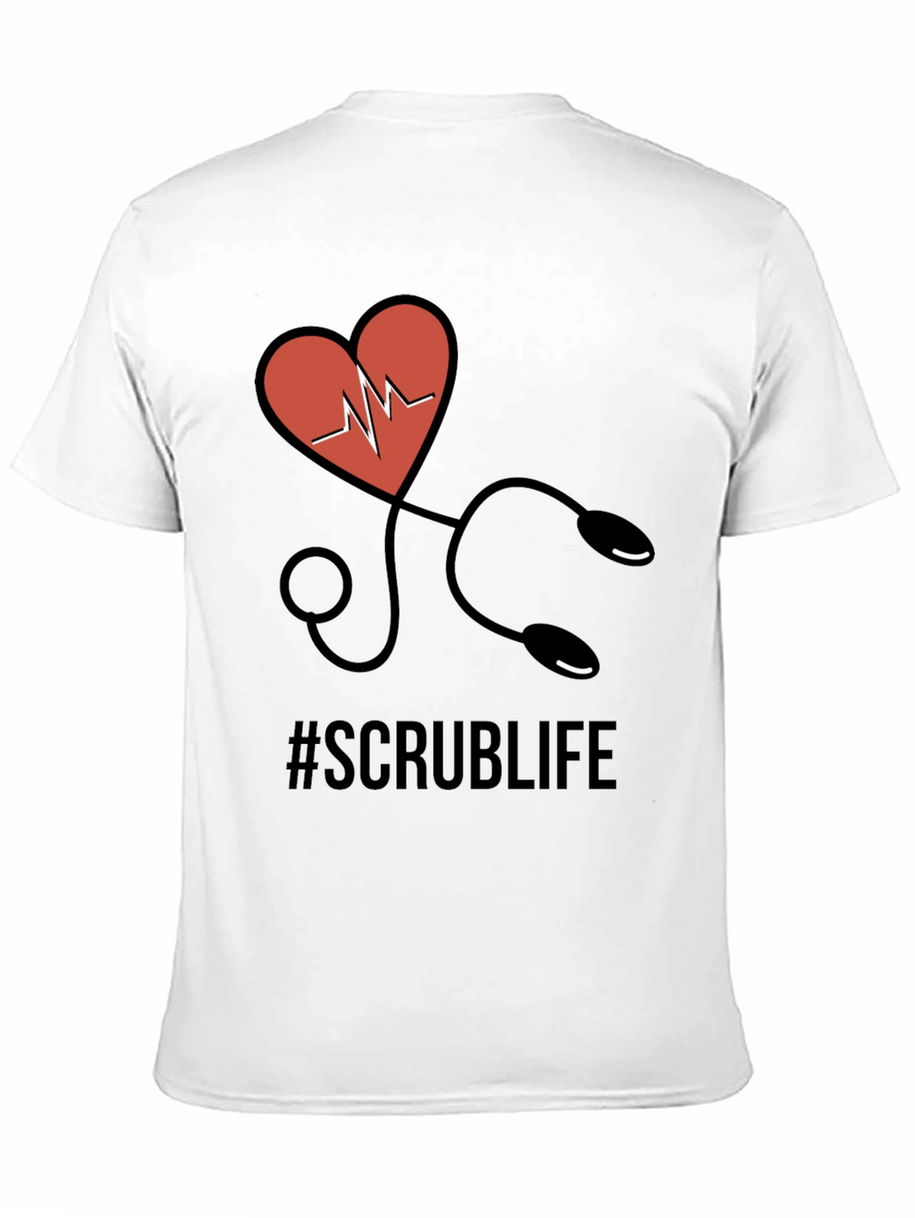 Scrub Life T-Shirt - Heart Stethoscope Design