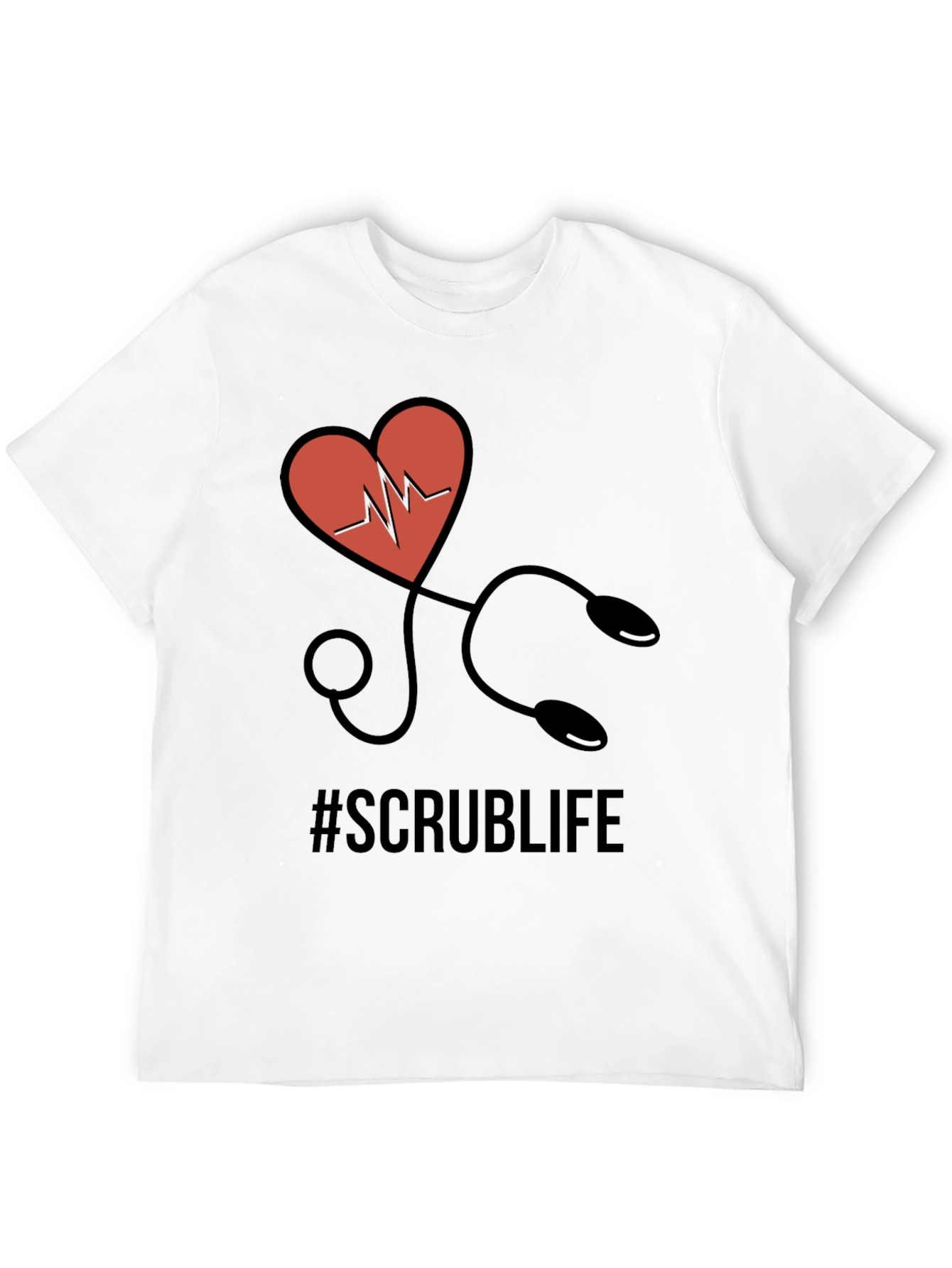 Scrub Life T-Shirt - Heart Stethoscope Design