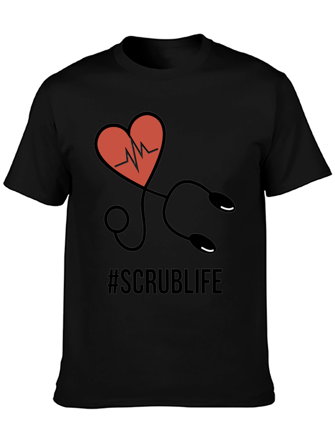 Scrub Life T-Shirt - Heart Stethoscope Design