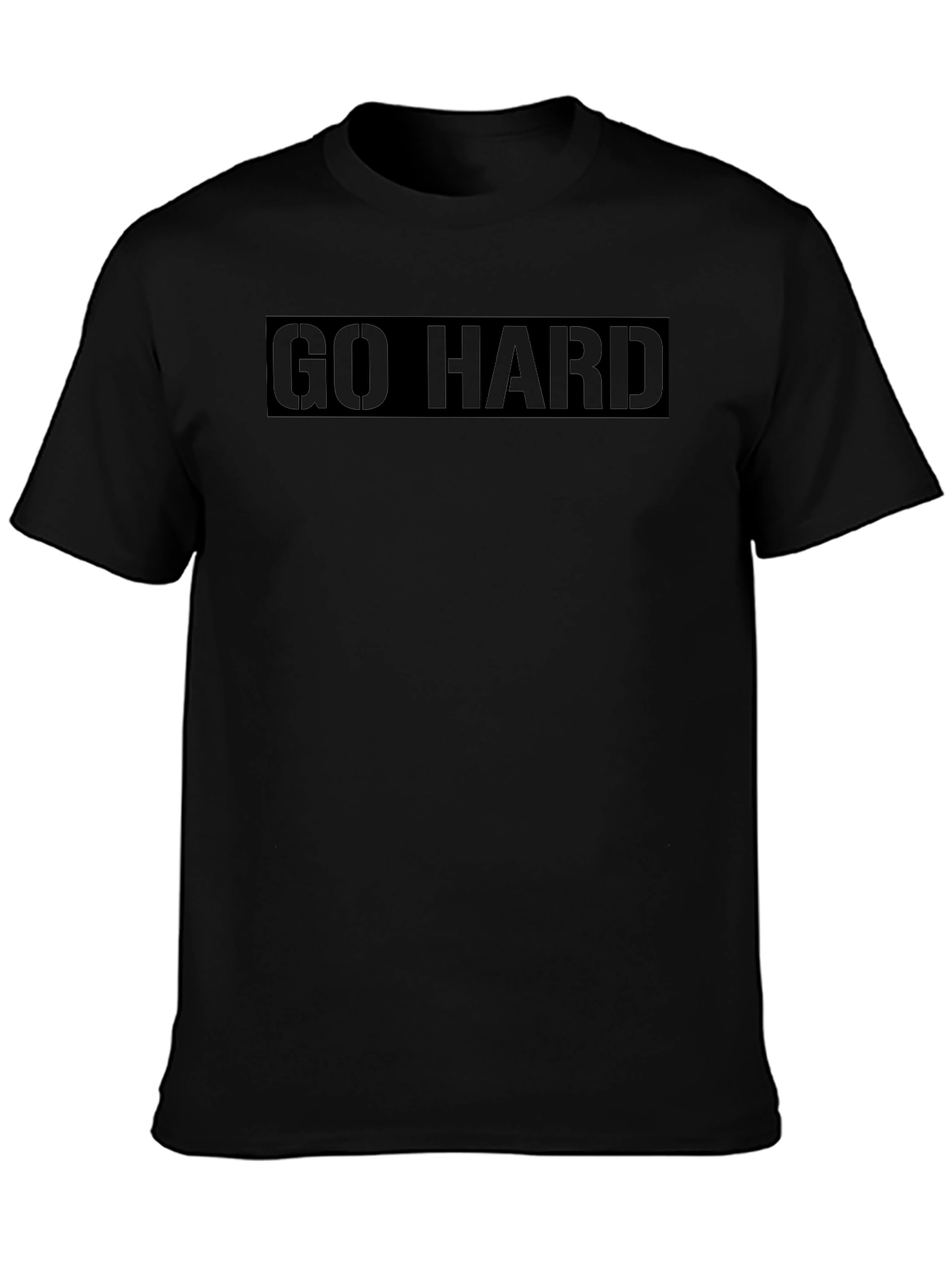 Mens Go Hard Graphic Print Black T-Shirt