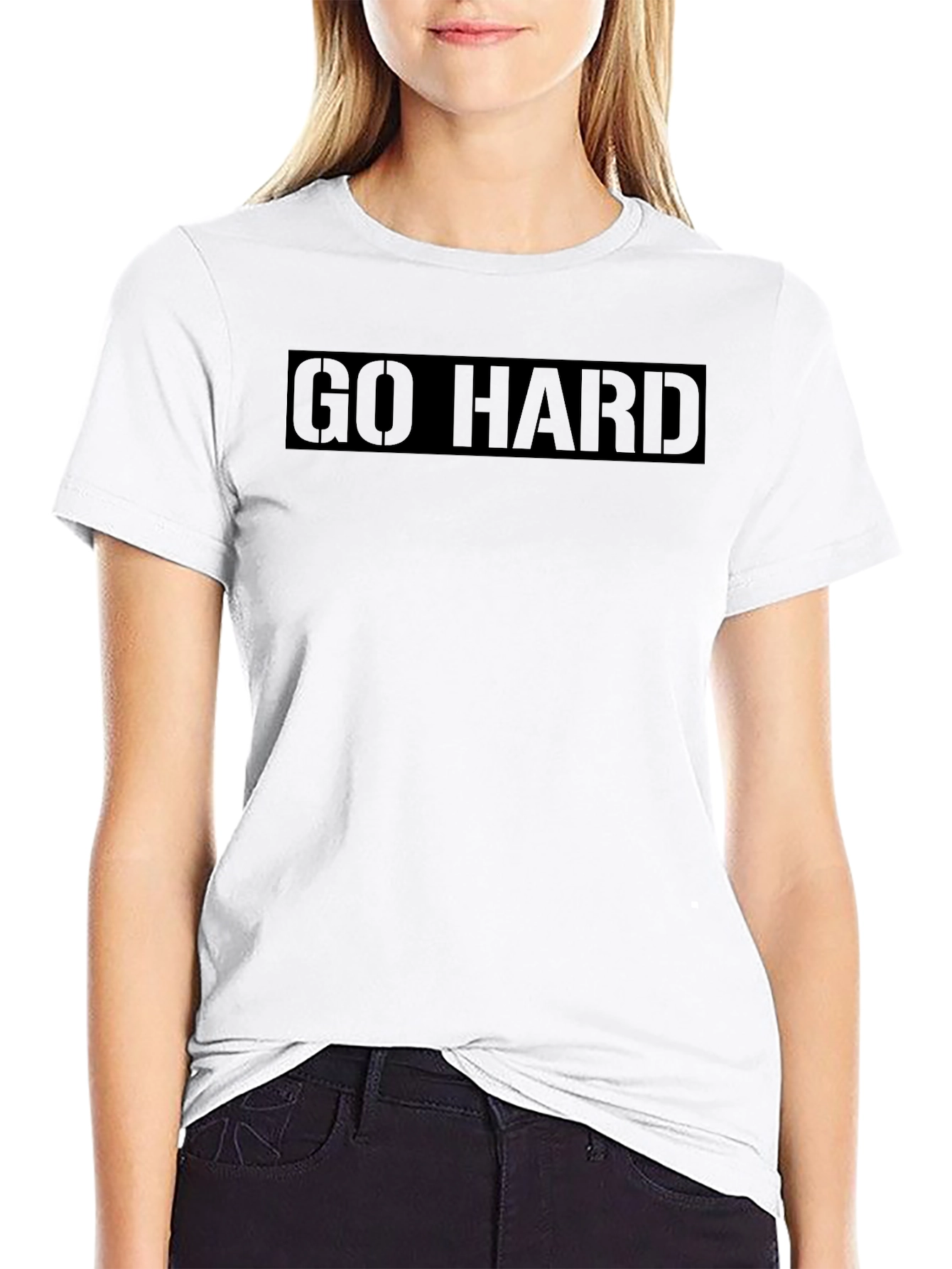 Mens Go Hard Graphic Print Black T-Shirt