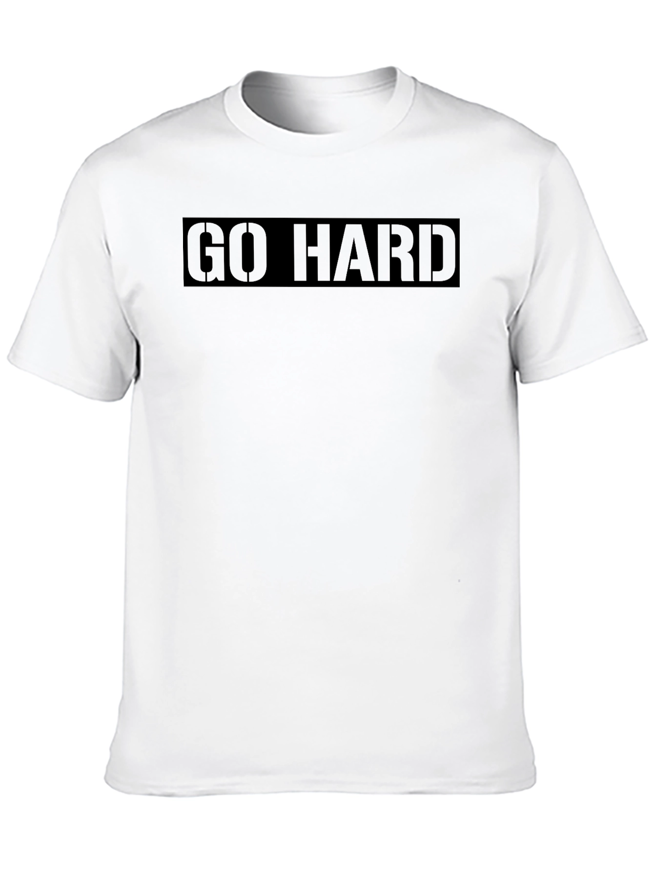 Mens Go Hard Graphic Print Black T-Shirt