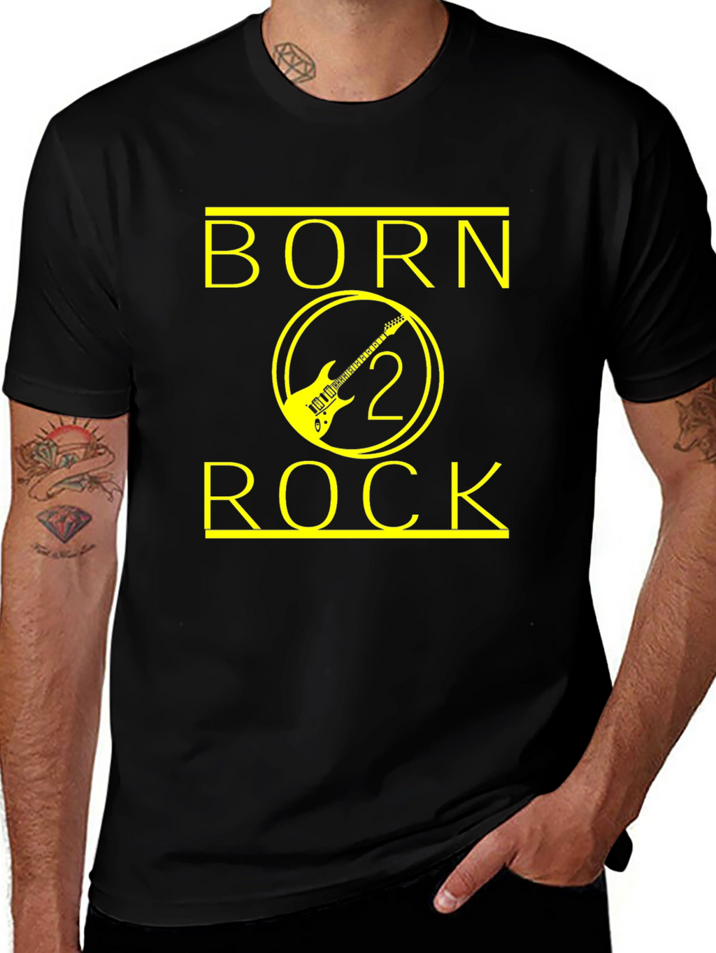 Born 2 Rock Black Graphic Tee
