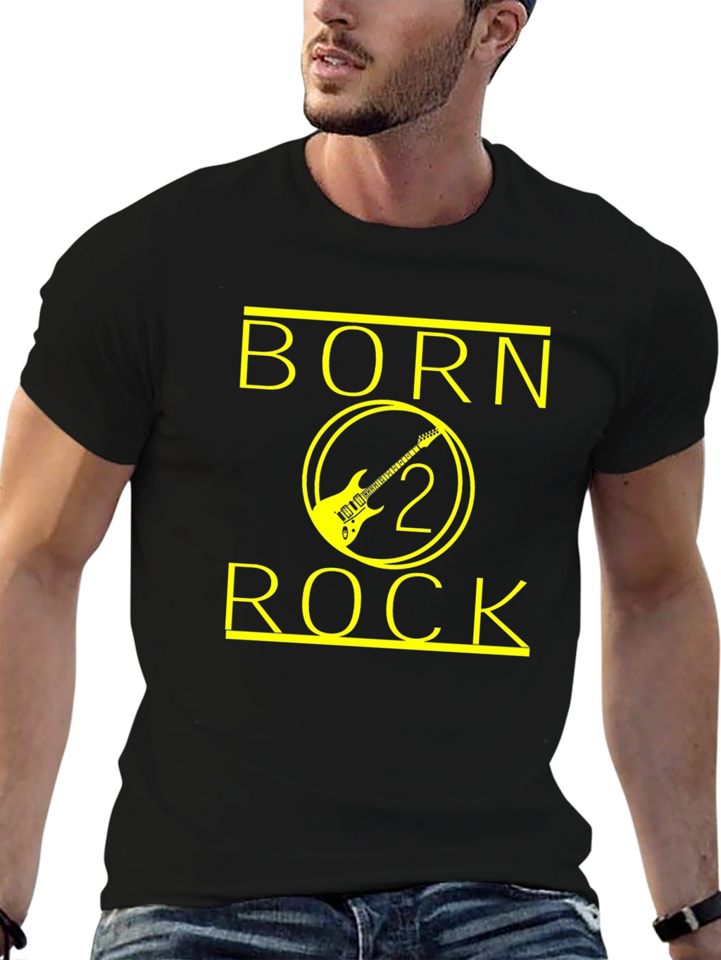 Born 2 Rock Black Graphic Tee