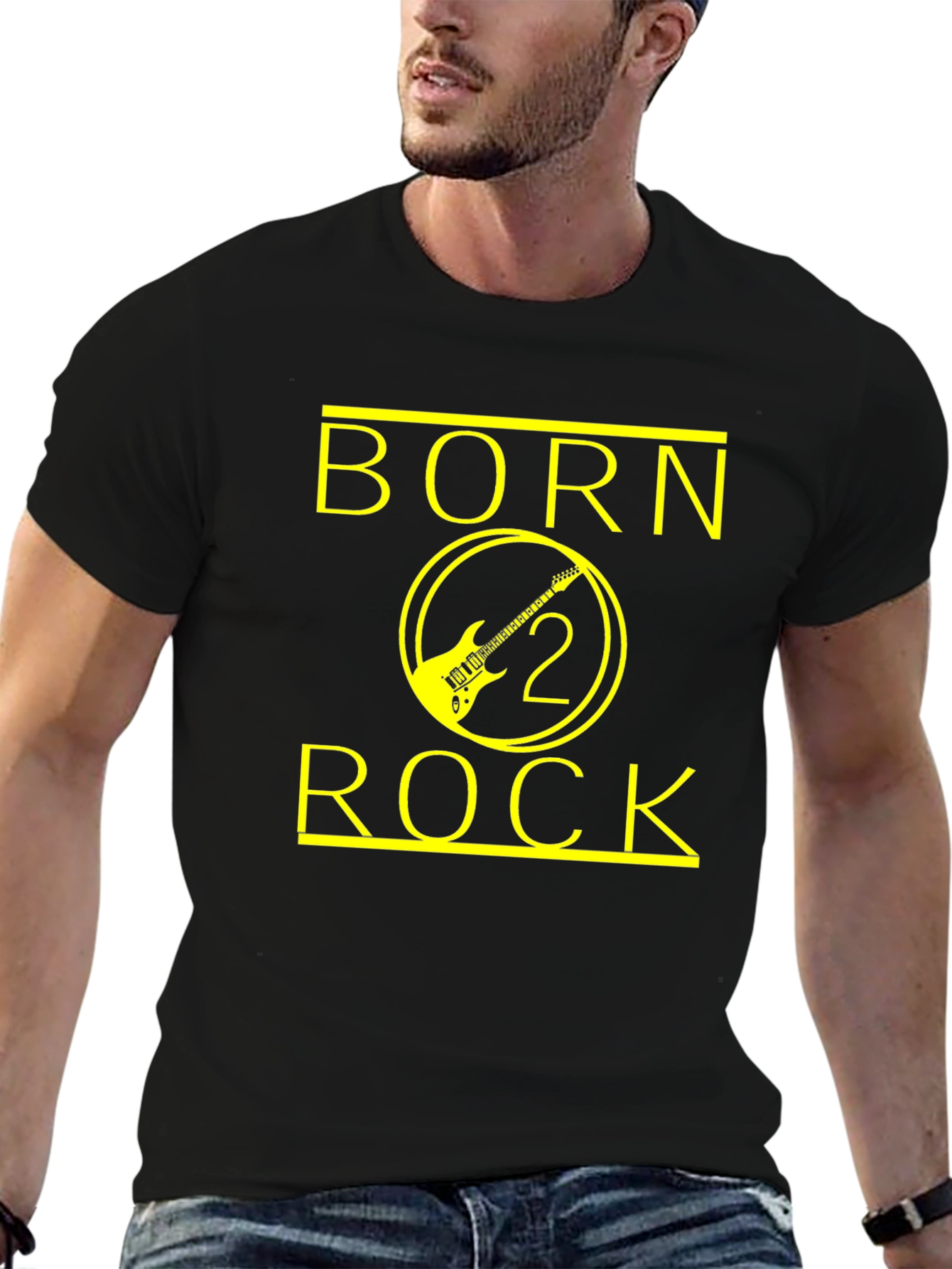 Born 2 Rock Black Graphic Tee