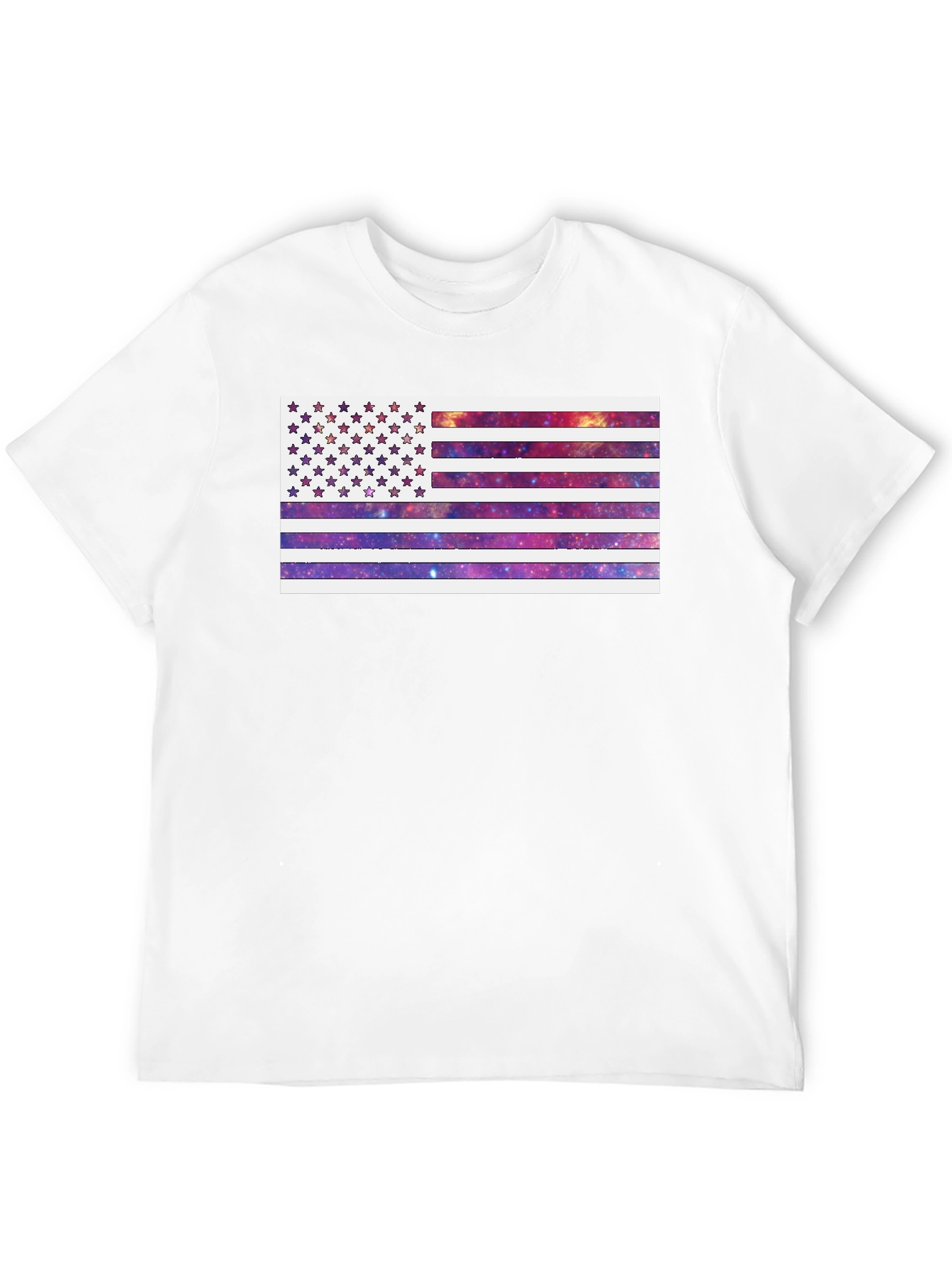 Galaxy American Flag Graphic Tee - Black