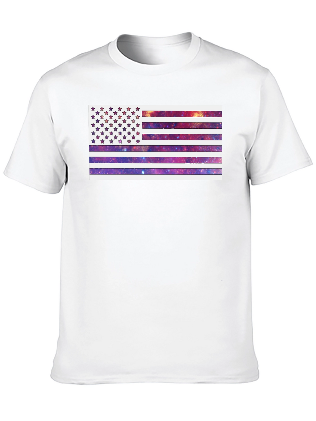 Galaxy American Flag Graphic Tee - Black