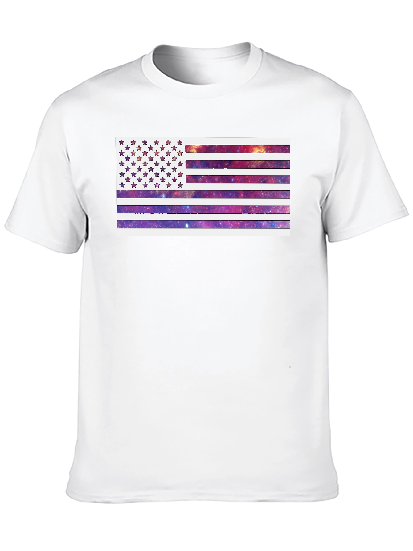 Galaxy American Flag Graphic Tee - Black