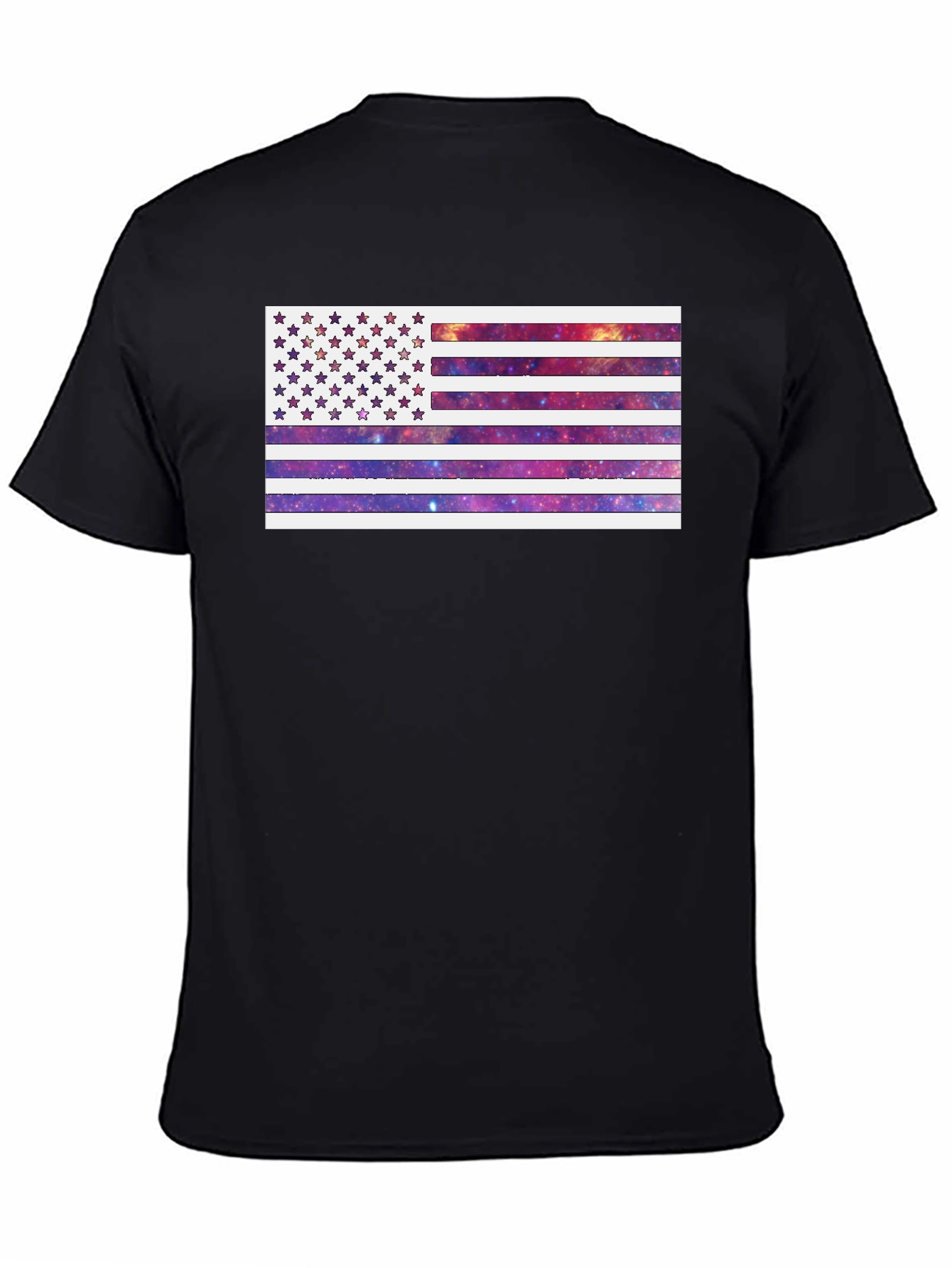 Galaxy American Flag Graphic Tee - Black