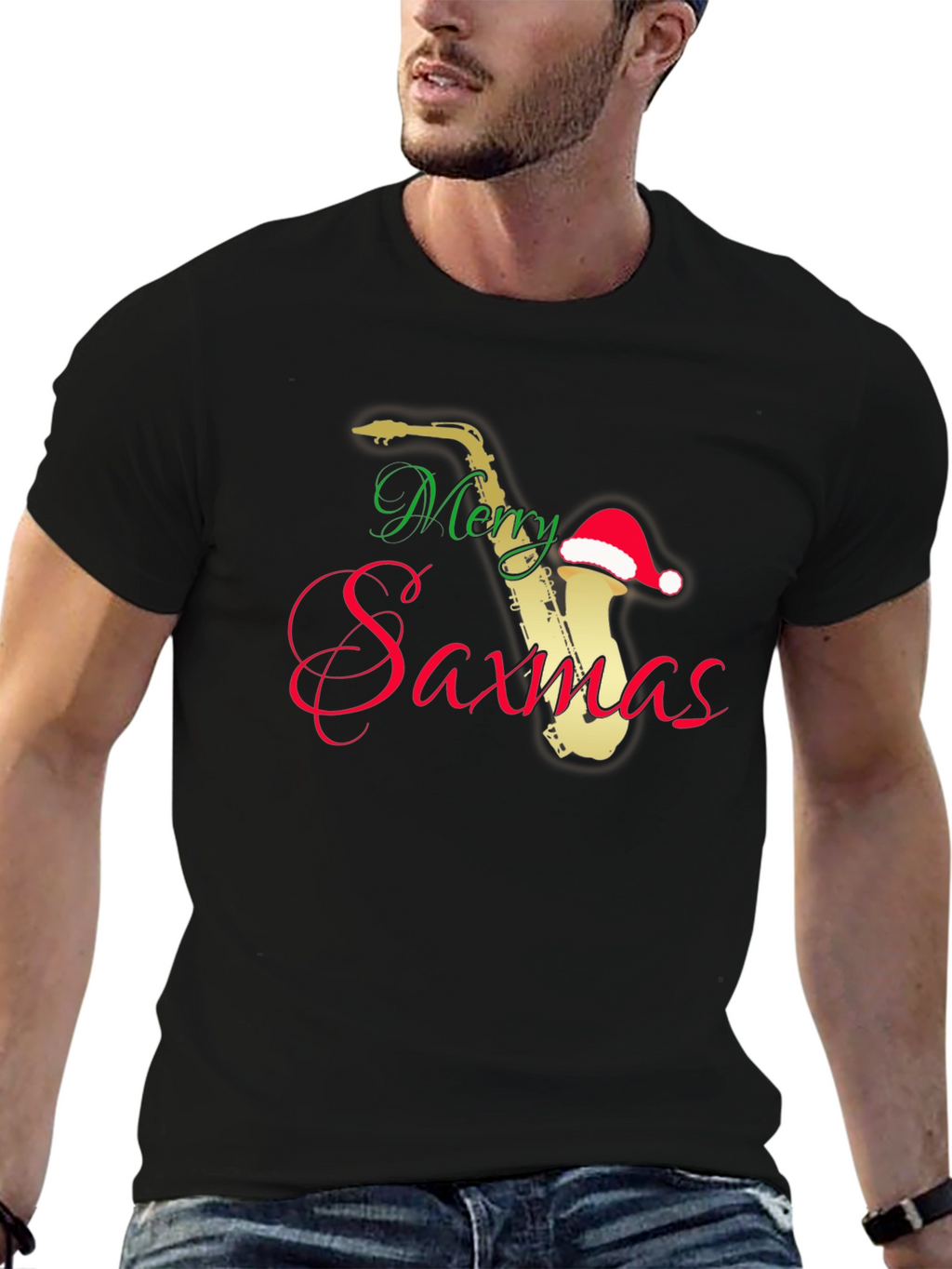 Merry Saxmas T-Shirt - Holiday Saxophone Music Tee