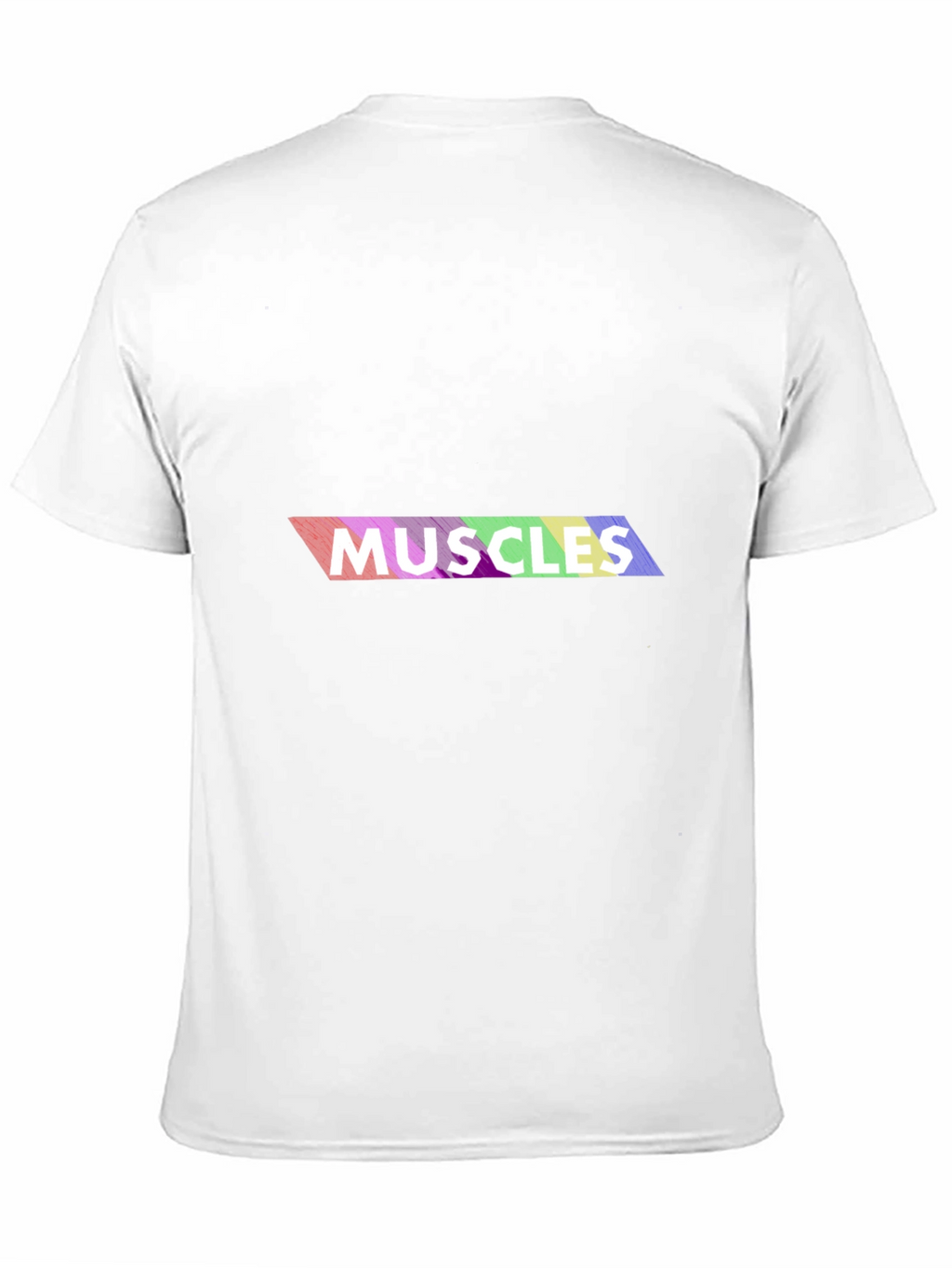 Rainbow Muscles Graphic Print T-Shirt - Black