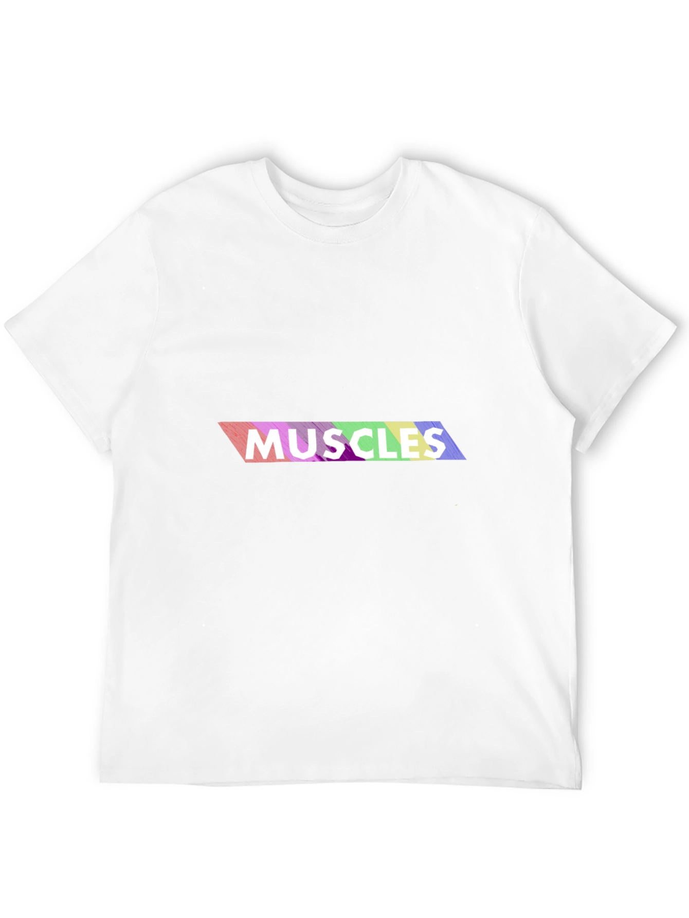 Rainbow Muscles Graphic Print T-Shirt - Black