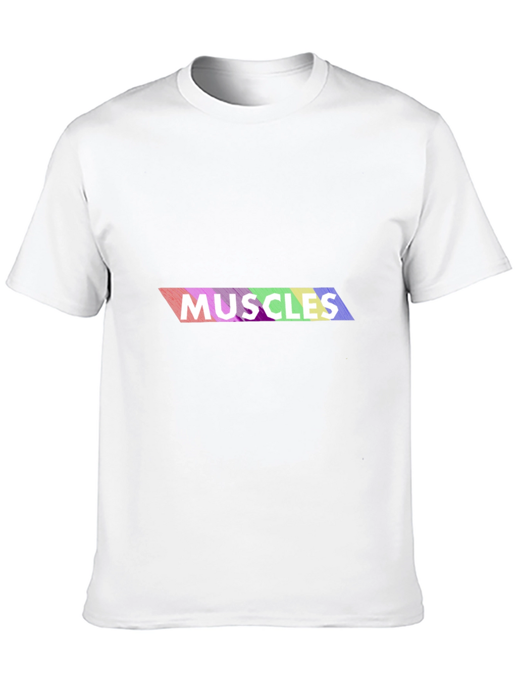 Rainbow Muscles Graphic Print T-Shirt - Black