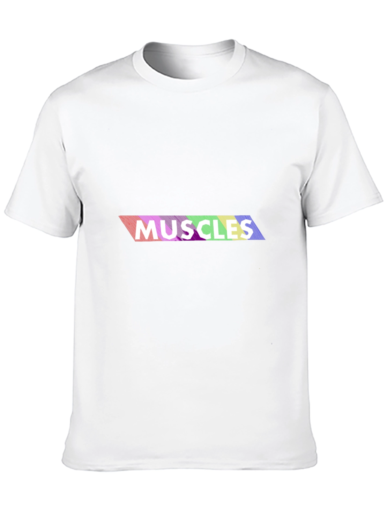 Rainbow Muscles Graphic Print T-Shirt - Black