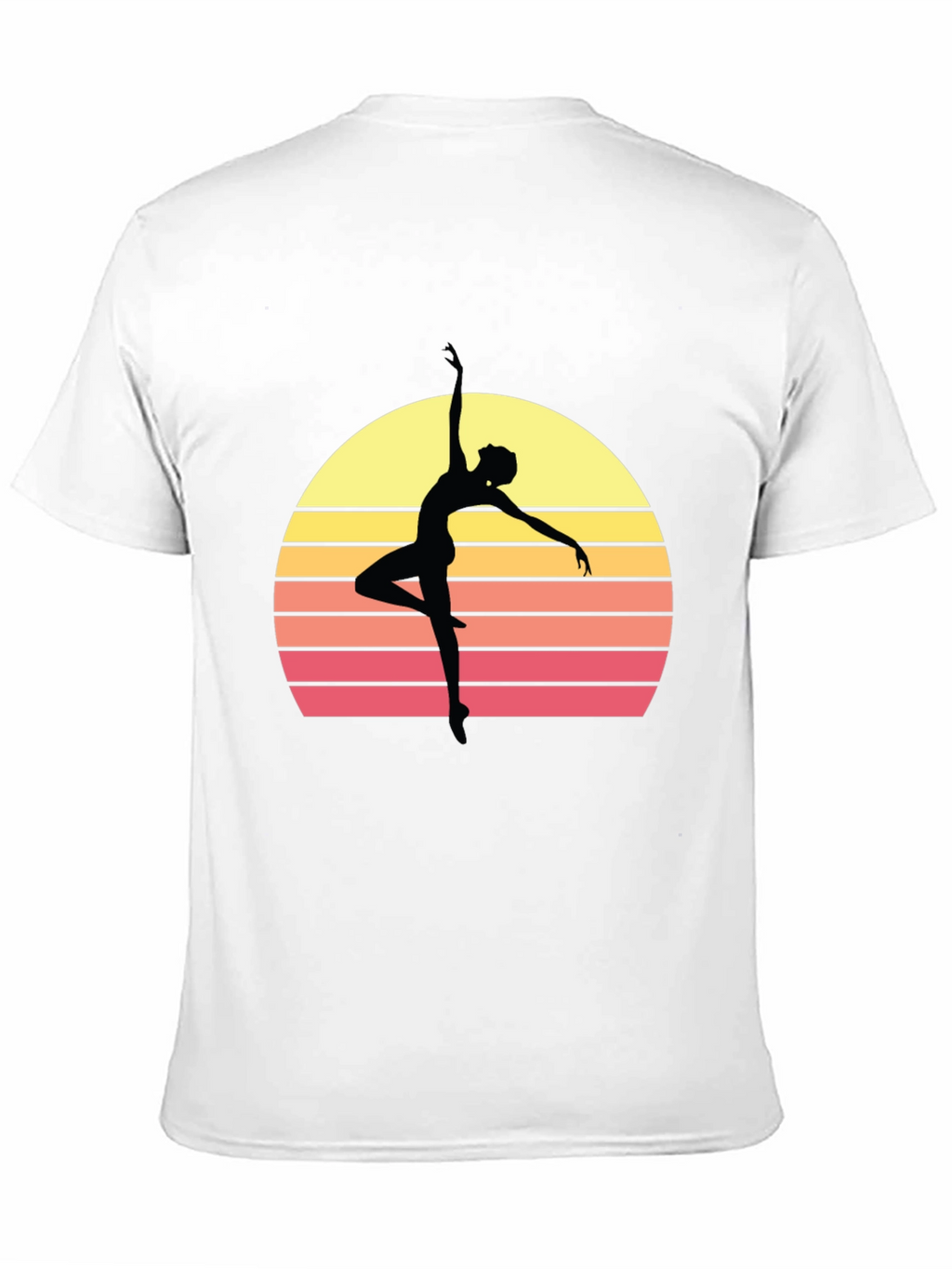 Retro Sunset Ballerina T-Shirt - Stylish Dance Tee